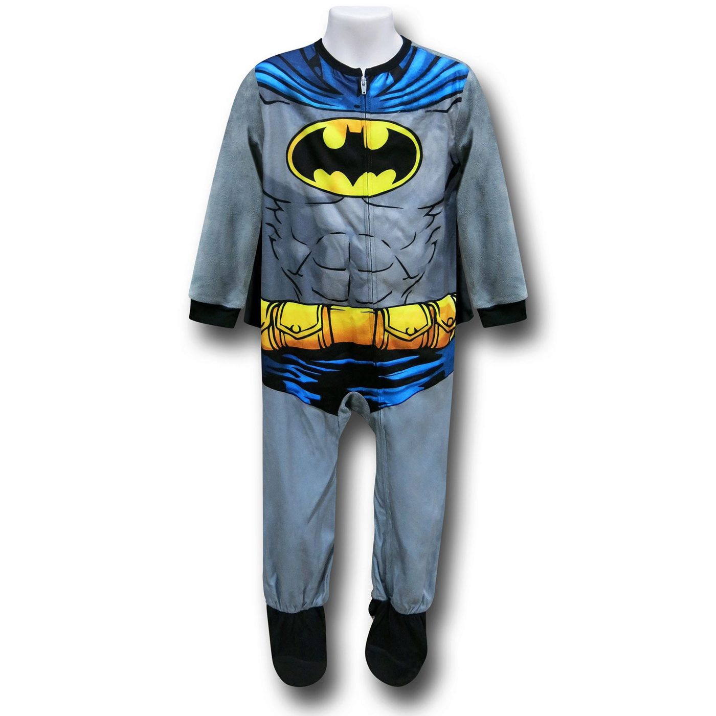 Batman Caped Fleece Kids Costume Pajamas, Grey