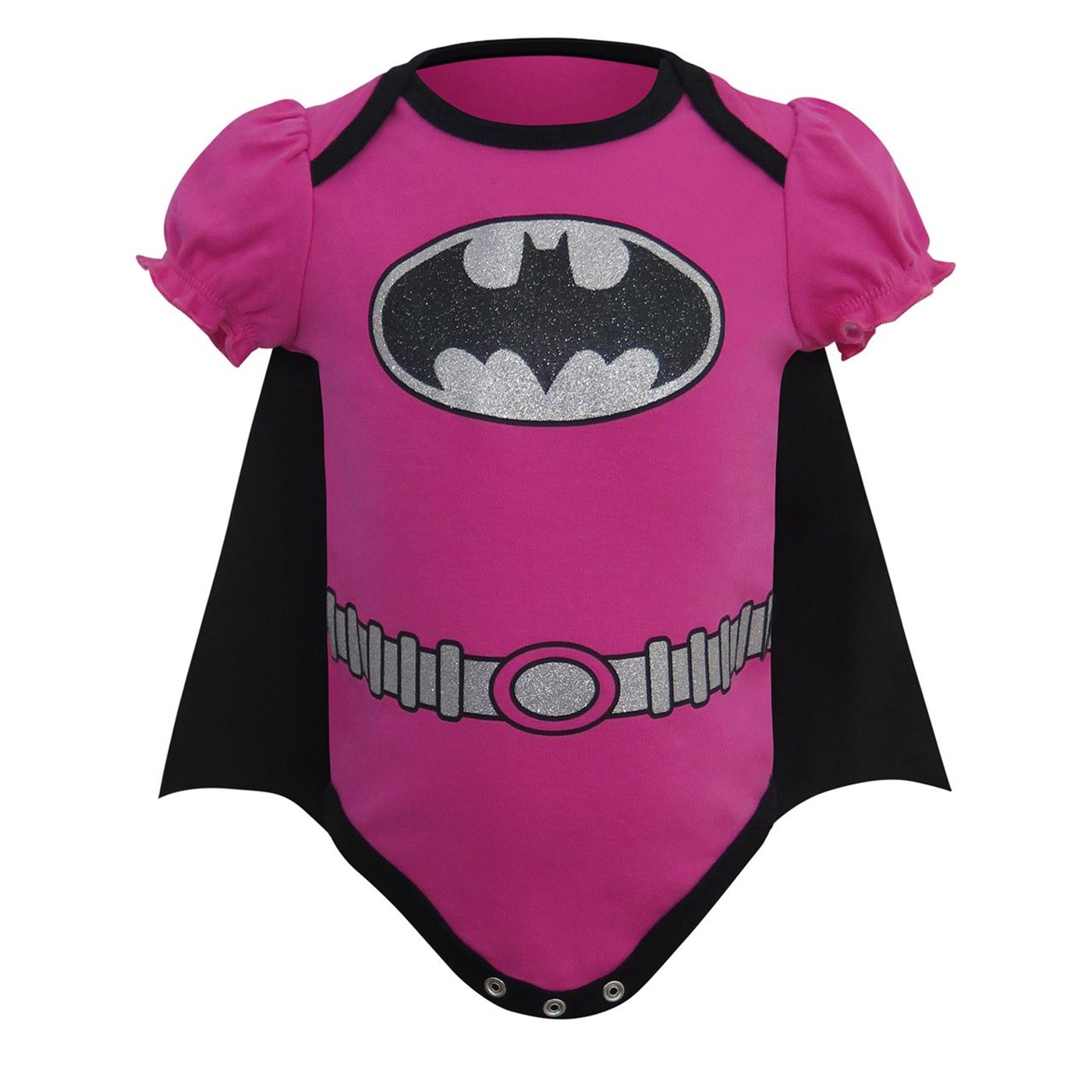 Batgirl Little Caped Crusader Caped Snapsuit, Black