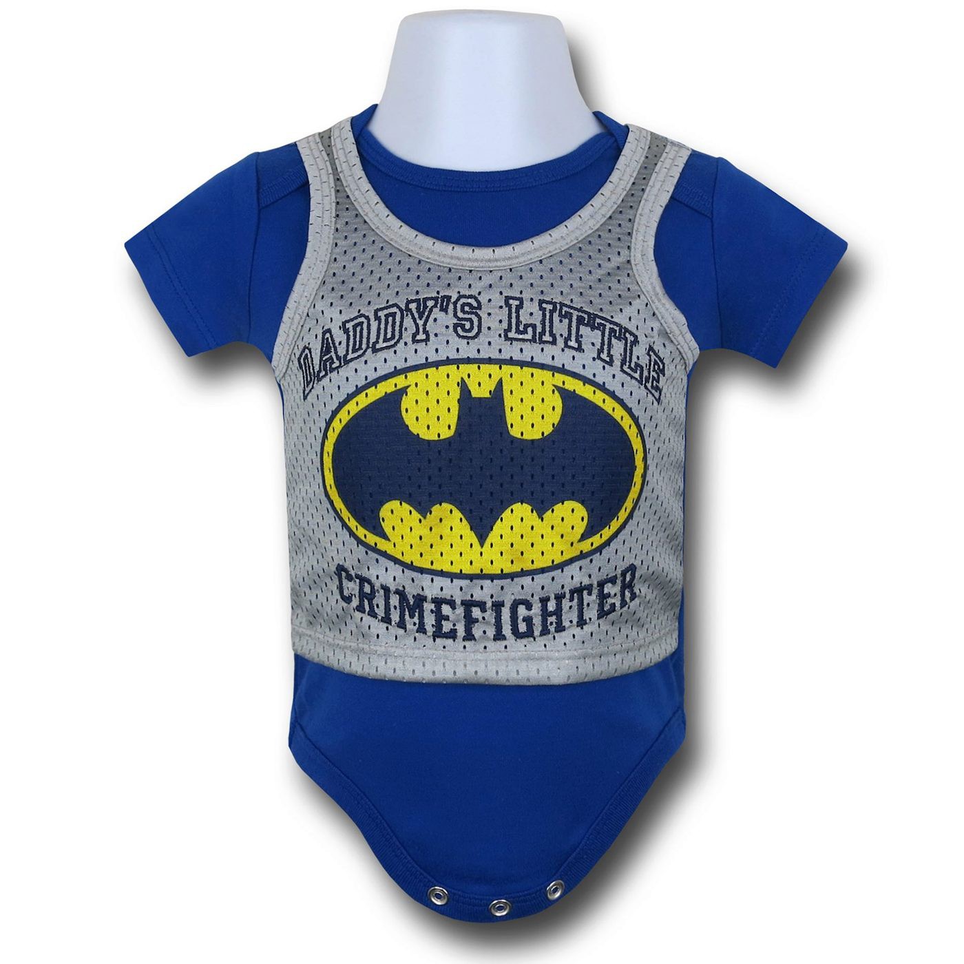 Batman Athletic Symbol Infant Snapsuit, Blue