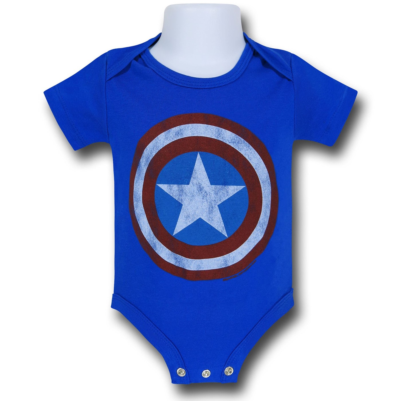 Captain America Shield Symbol Infant Snapsuit, Blue