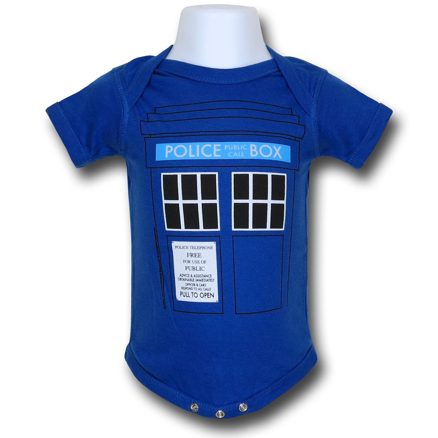 Doctor Who Tardis Infant Snapsuit, Blue