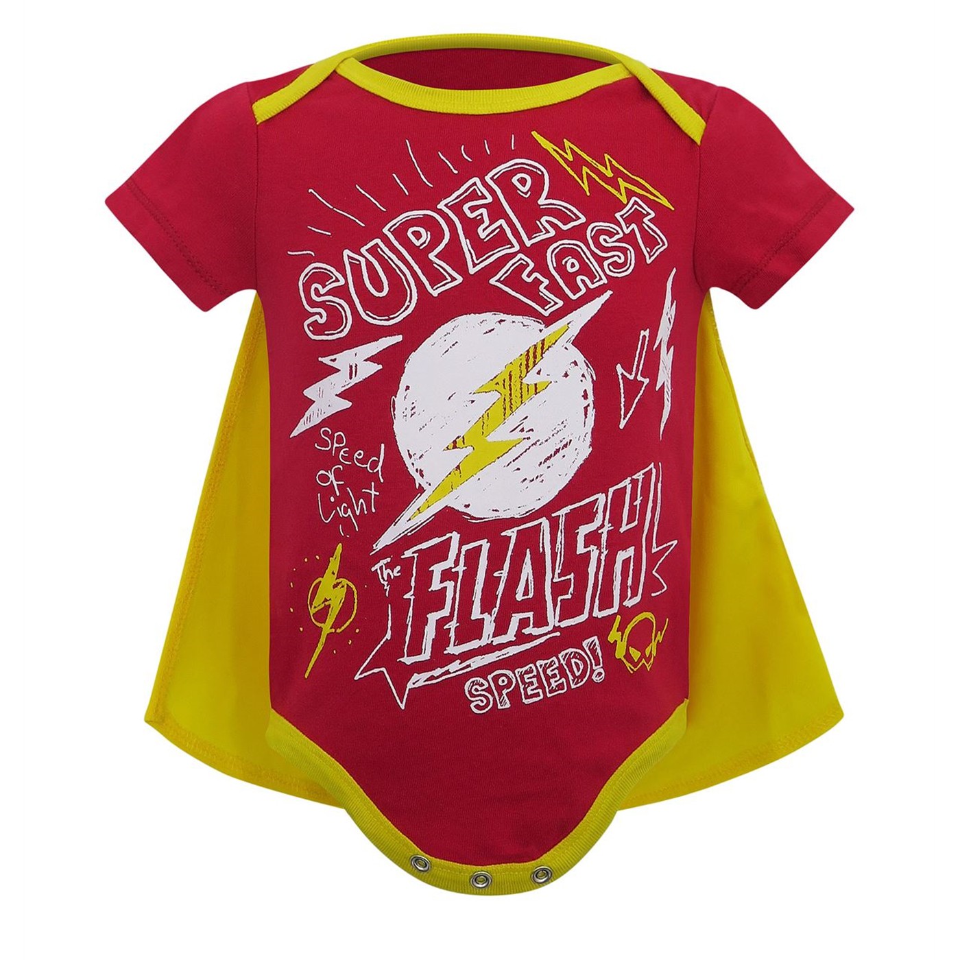 Flash Super Fast Snapsuit with Removable Cape, Red