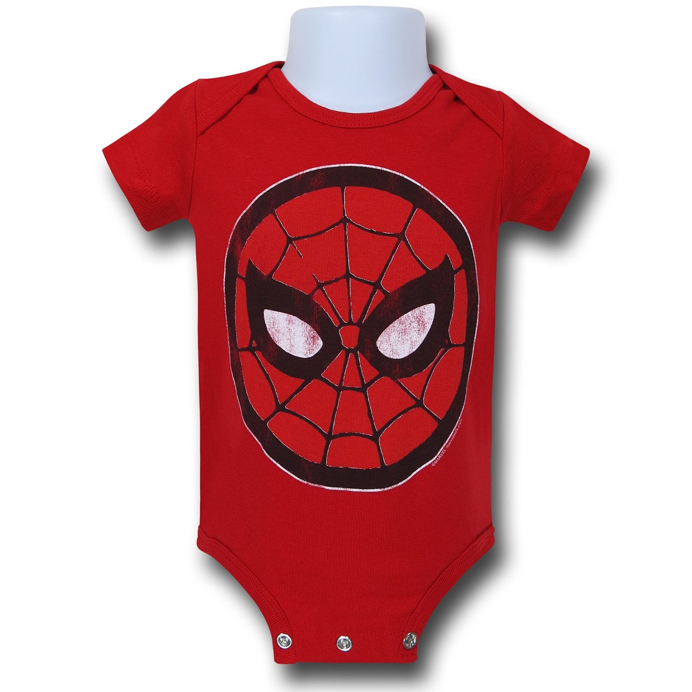 Spiderman Circle Mask Infant Snapsuit, Red