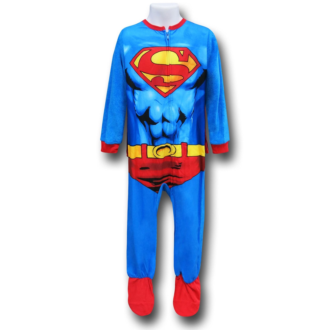 Superman Caped Fleece Kids Costume Pajamas, Blue
