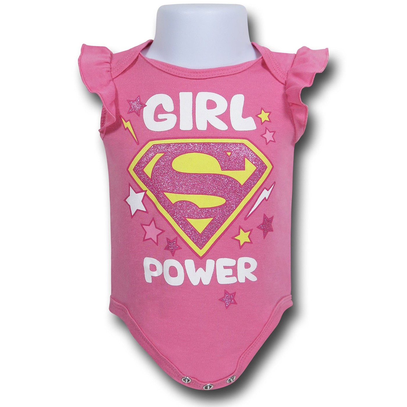 Supergirl Girl Power Infant Snapsuit, Pink