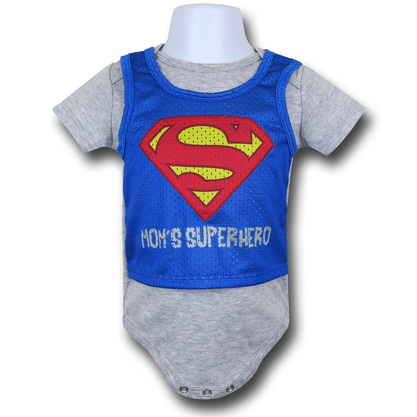 Superman Athletic Symbol Infant Snapsuit, Grey