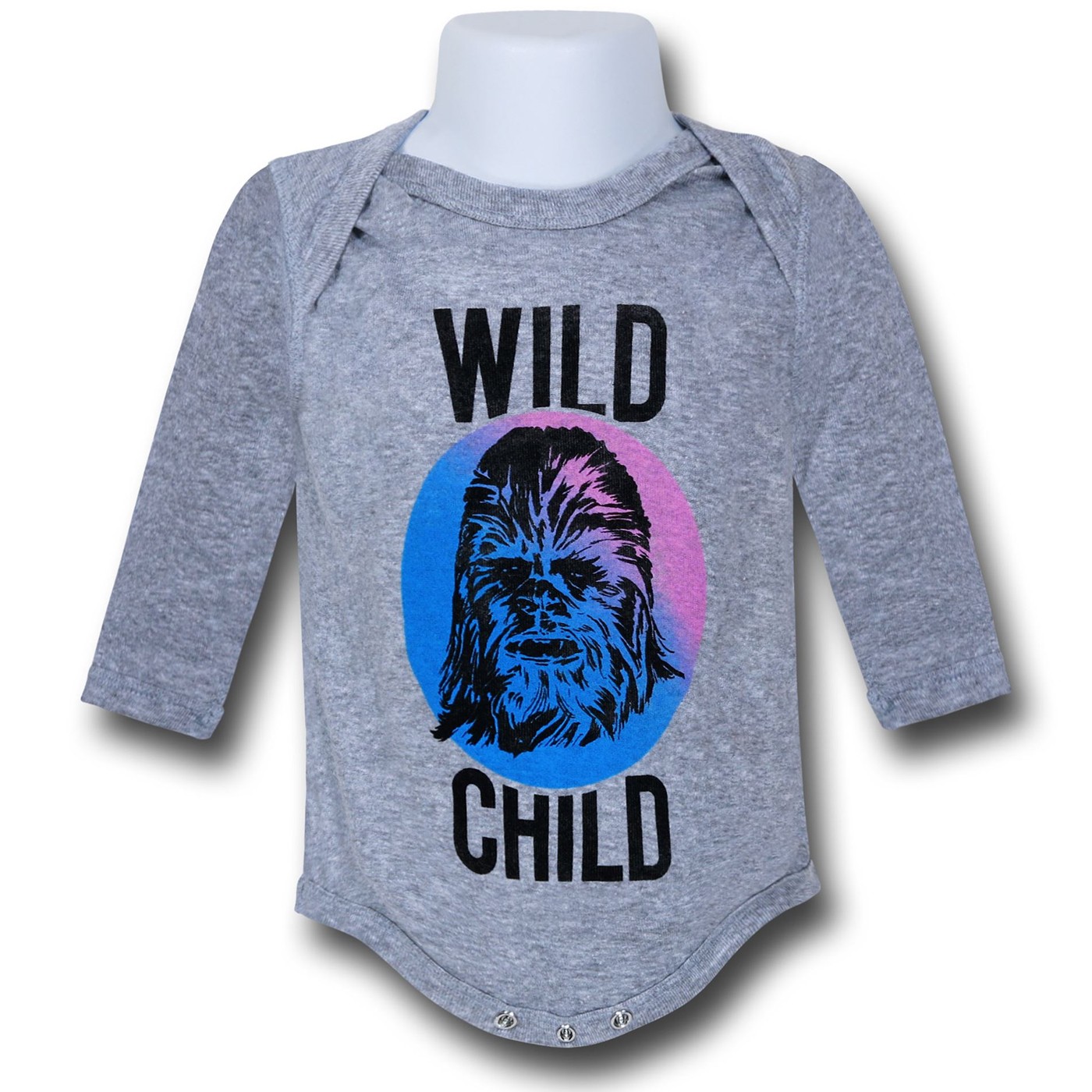 Star Wars Wild Child Long Sleeve Infant Snapsuit, Grey