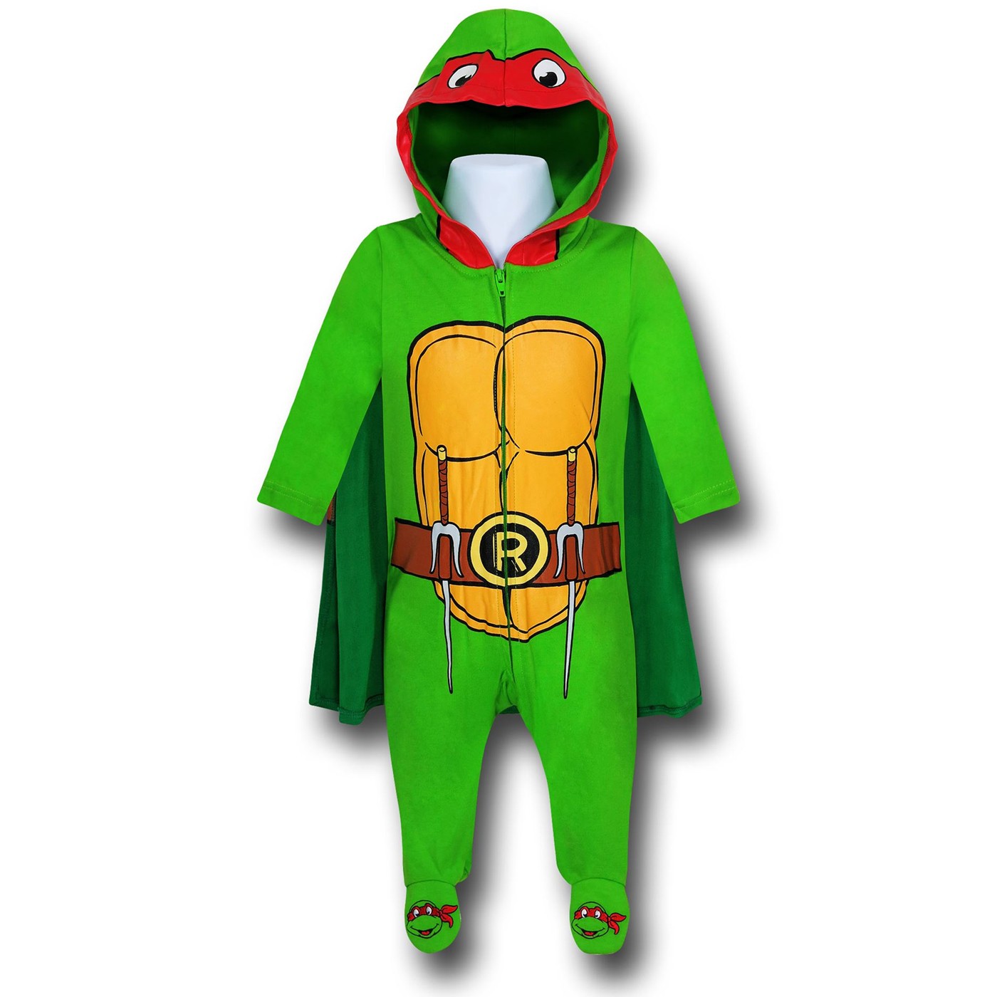 TMNT Raphael Caped Costume Newborn Coverall, Green