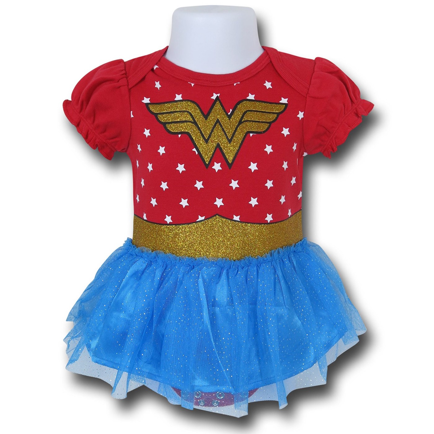 Wonder Woman Costume Dress Infant Snapsuit, Red