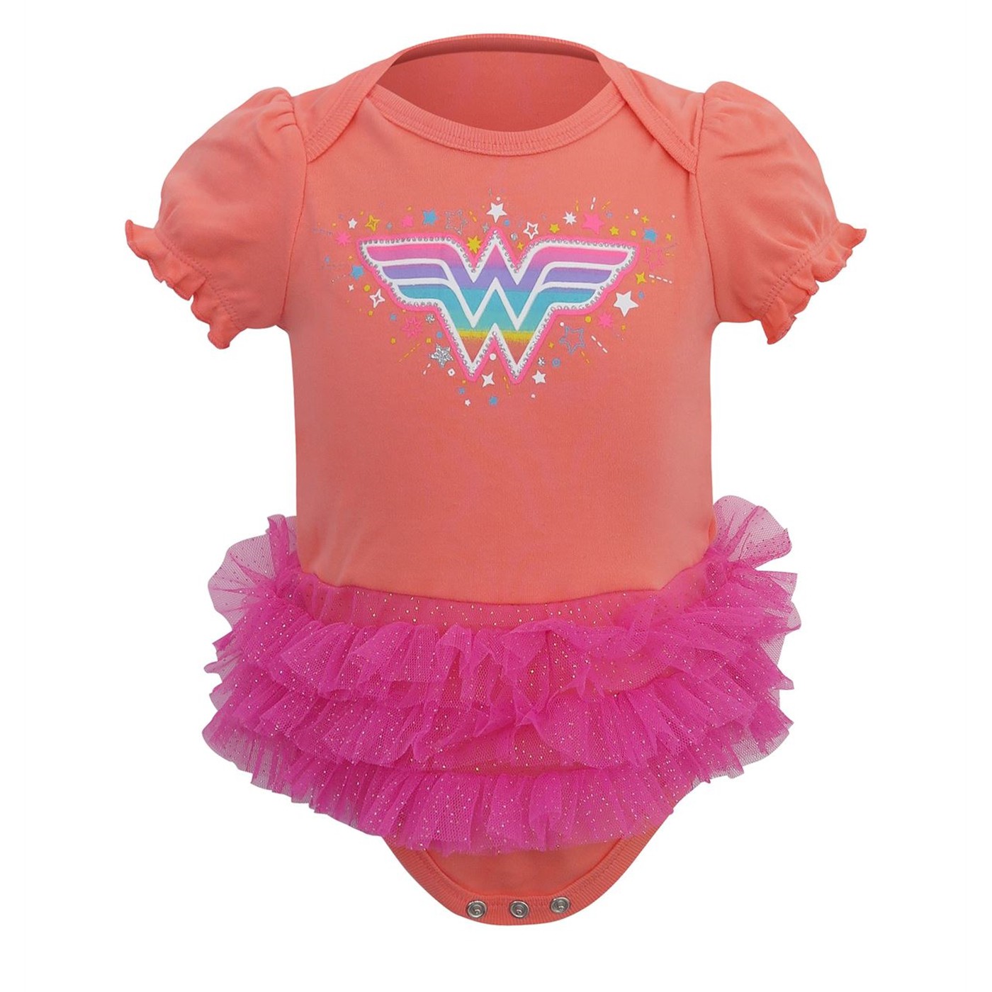 Wonder Woman Star Sparkles Snapsuit with Tutu, Pink