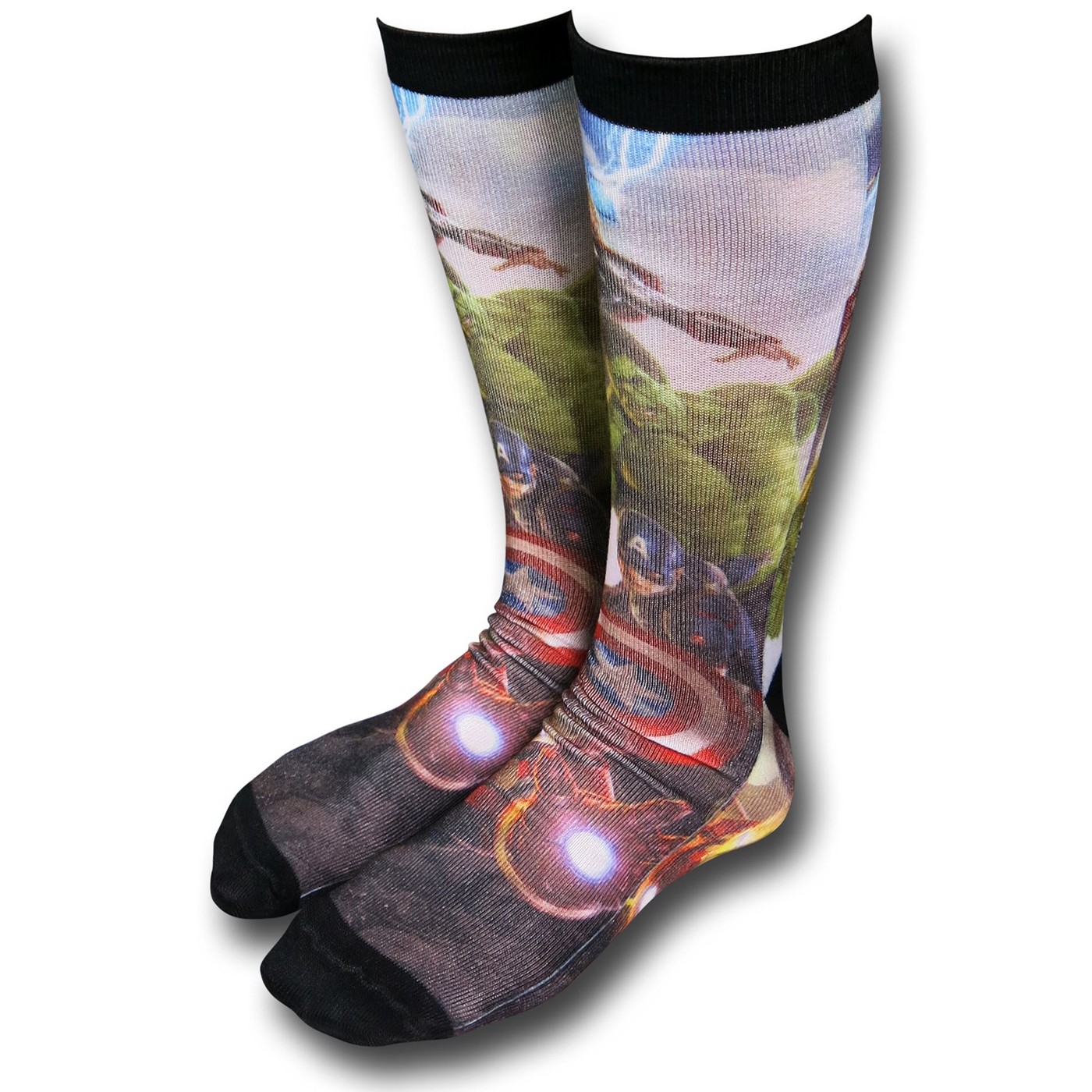 Avengers Age of Ultron Sublimated Crew Socks, Black