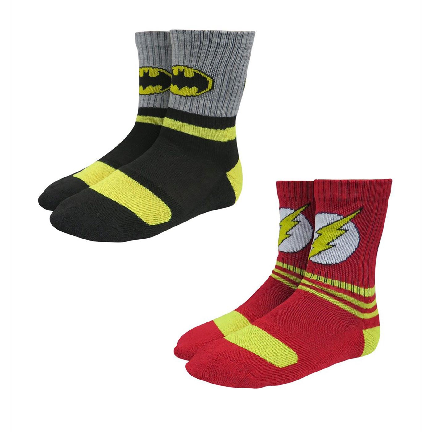 Batman & Flash Kids Athletic Socks, Black