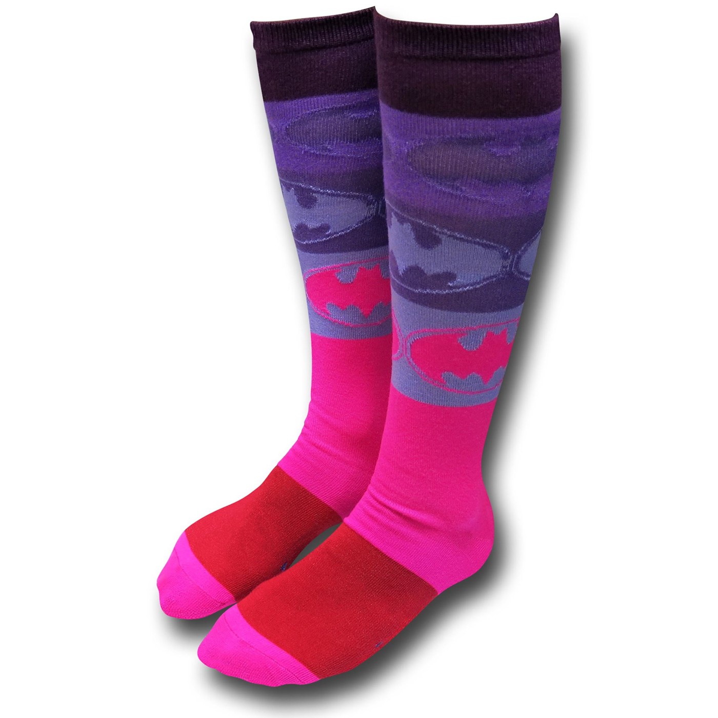 Batman Pink And Purple Women's Knee-High Socks, Purple