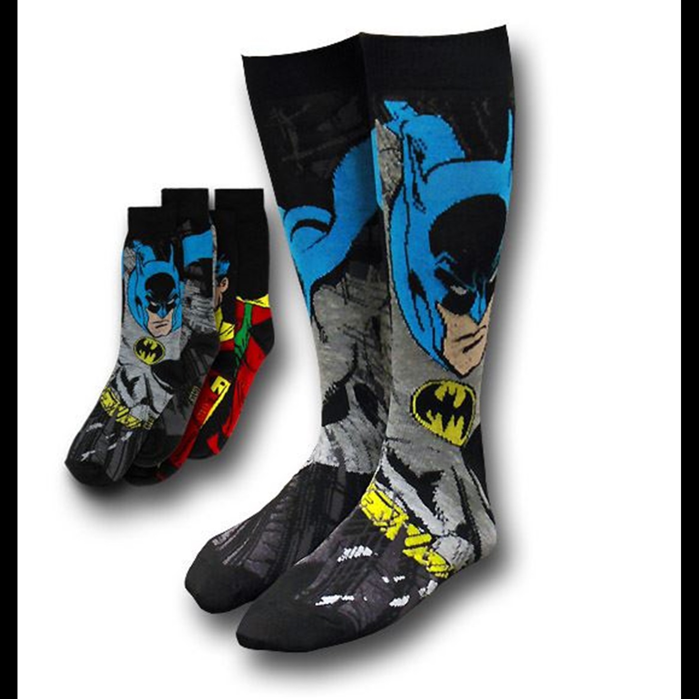 Batman and Robin Socks 2-Pack, Black