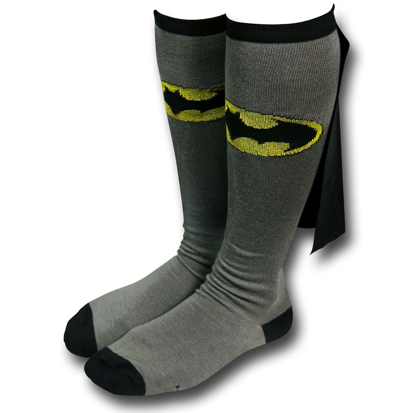 Batman Women's Socks w/ Shiny Capes, Grey