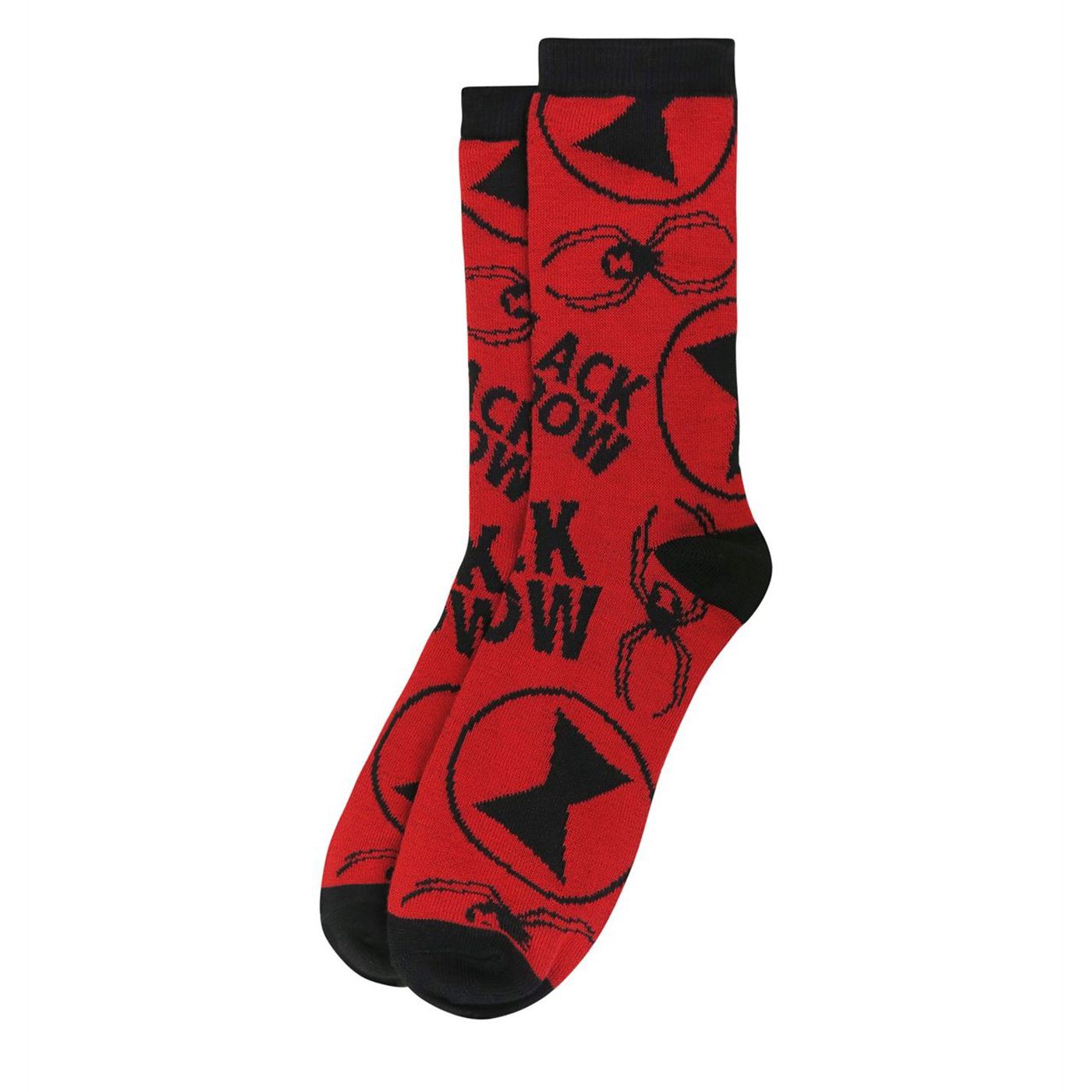 Black Widow Symbols and Logos Crew Socks