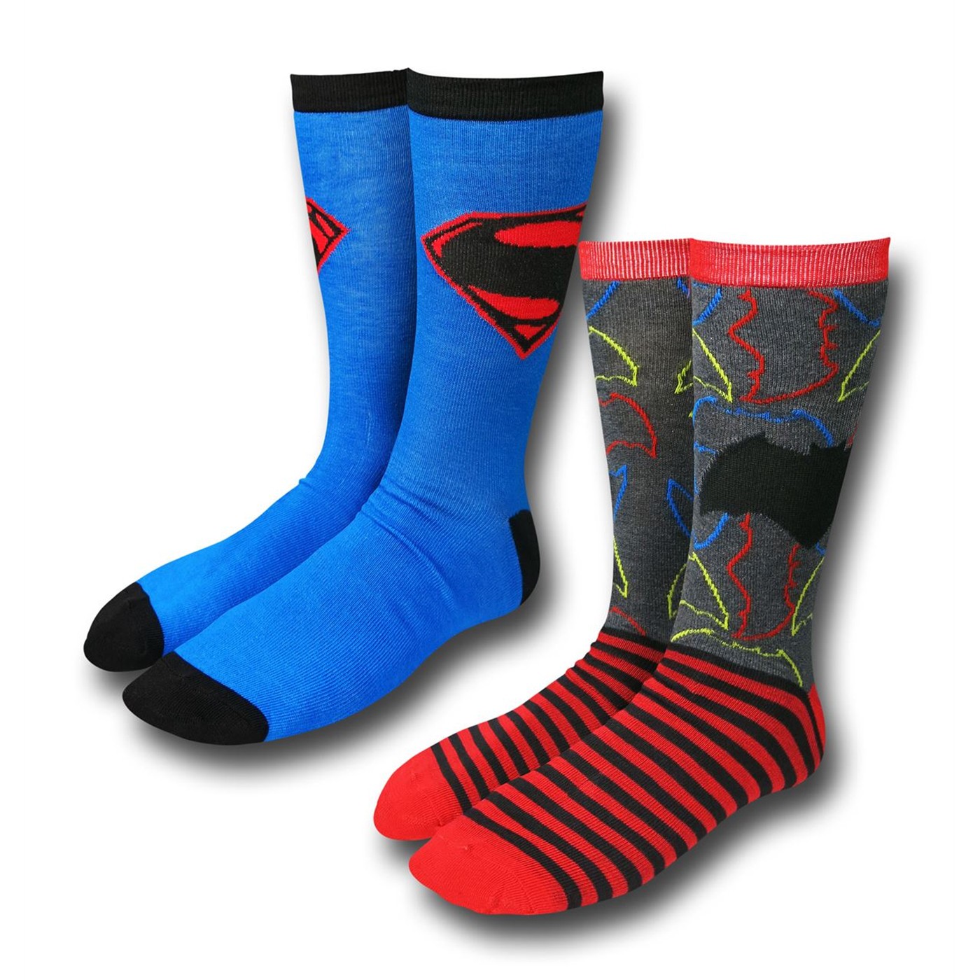 Batman Vs Superman Symbols Sock 2-Pair Pack, Blue