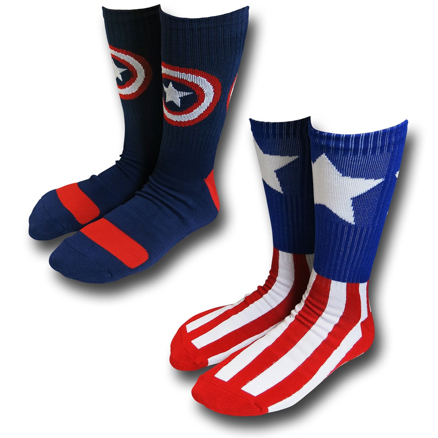 Captain America Athletic Socks 2-Pack, Blue