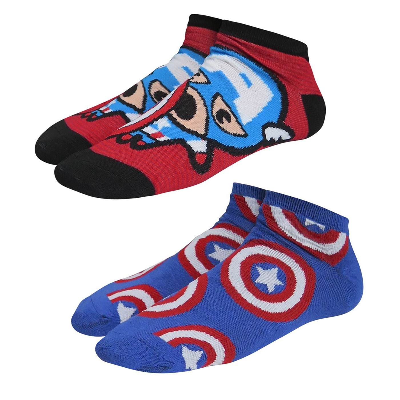 Captain America Kawaii Women's Low-Cut Sock 2 Pack, Blue