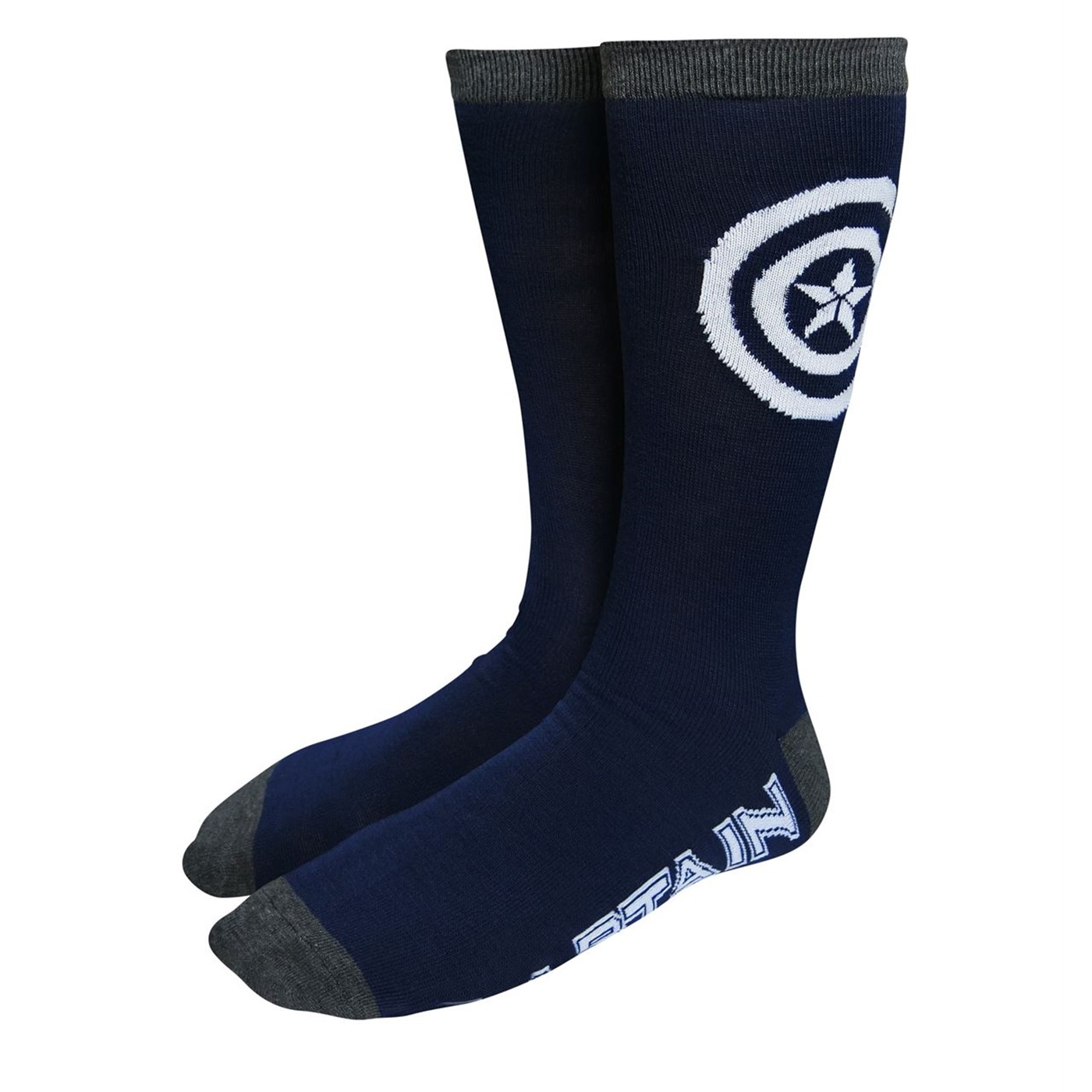 Captain America Navy Shield Crew Sock, Blue