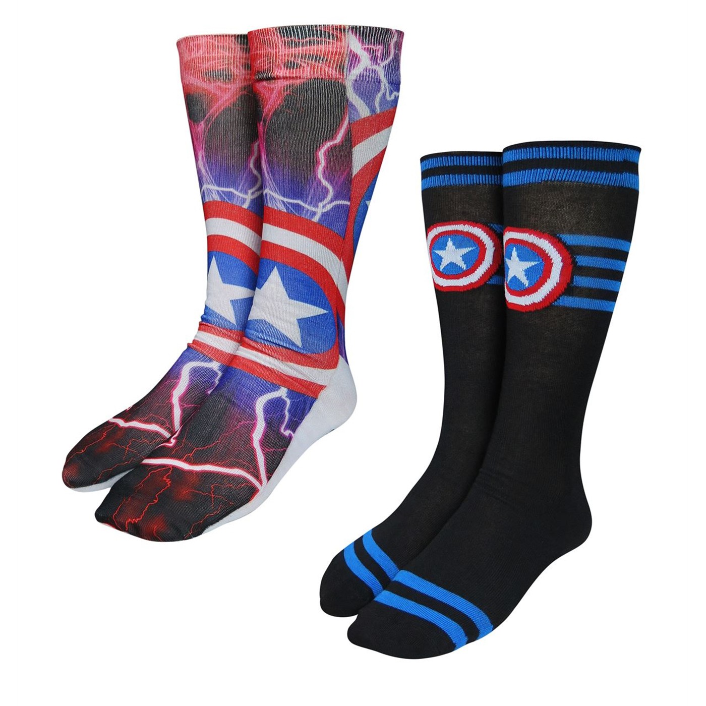 Captain America Photoreal Sock 2 Pack, Blue