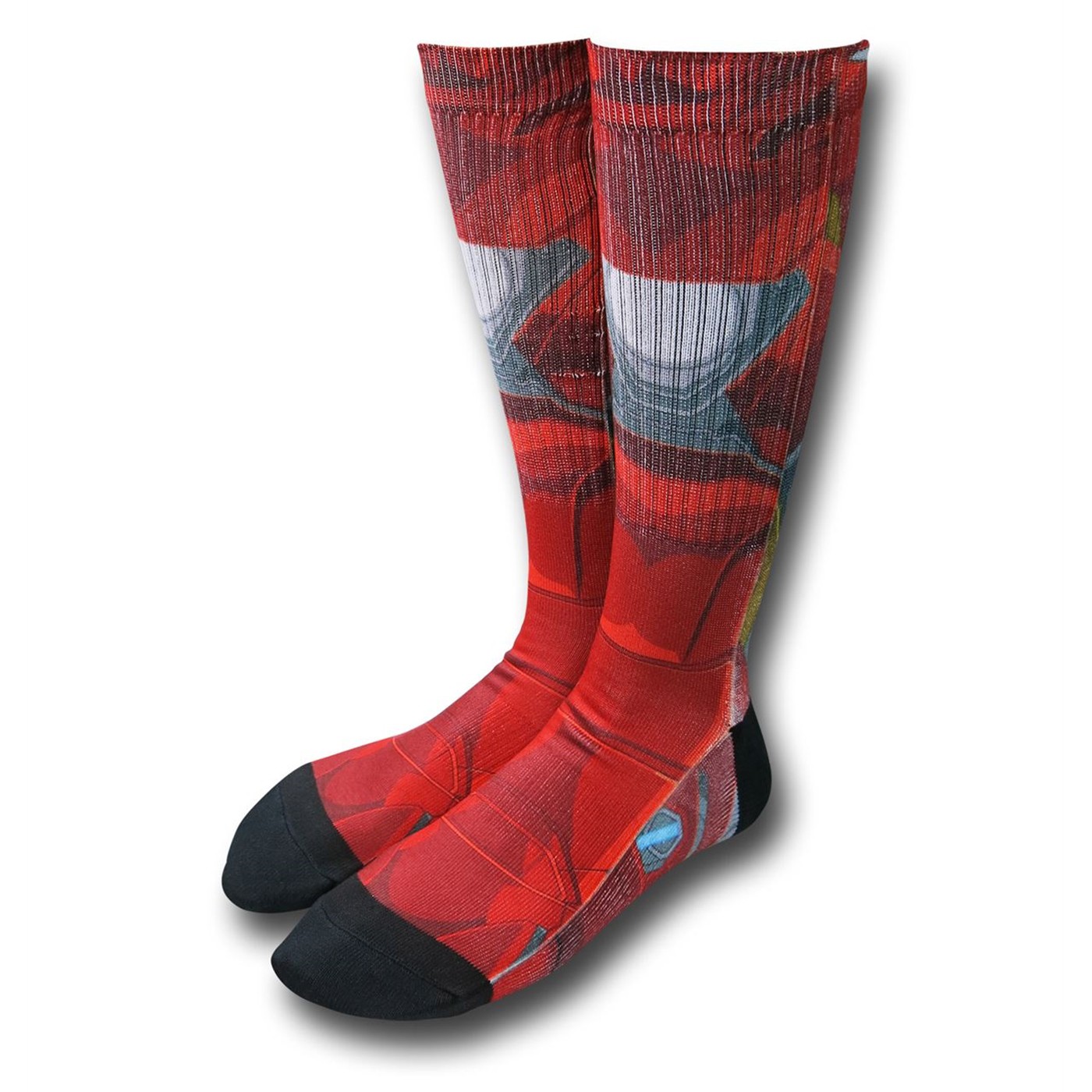 Captain America Civil War Iron Man Sublimated Costume Socks, Red