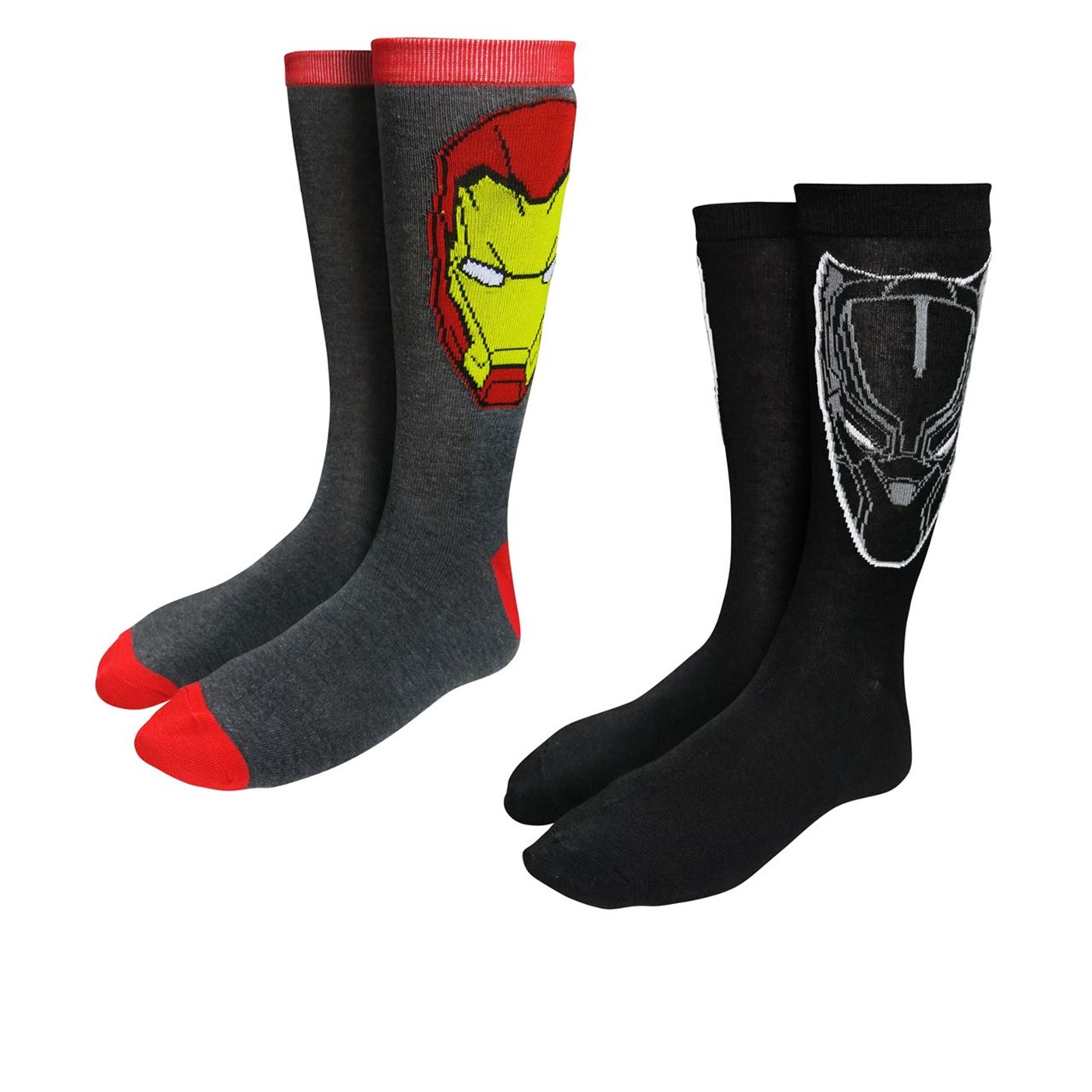 Iron Man & Black Panther Sock 2 Pack, Black
