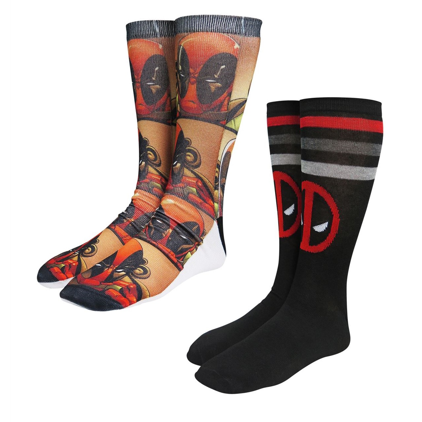 Deadpool Action Shots Photoreal Socks 2-Pack, Black