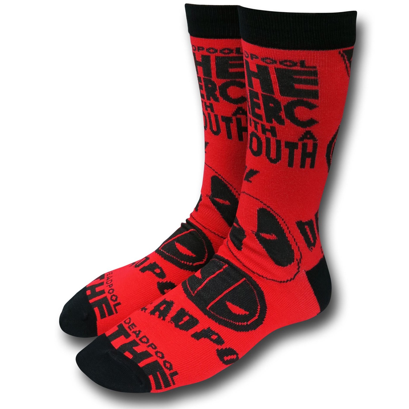 Deadpool All Over Print Crew Socks, Red