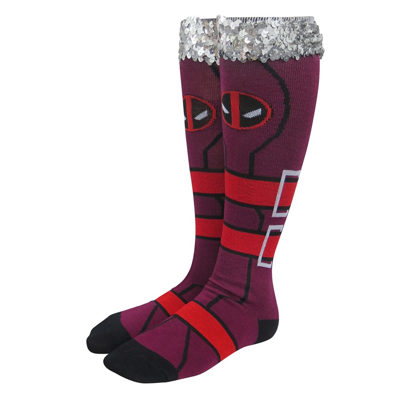 Deadpool Costume Women's Knee High Socks, Red