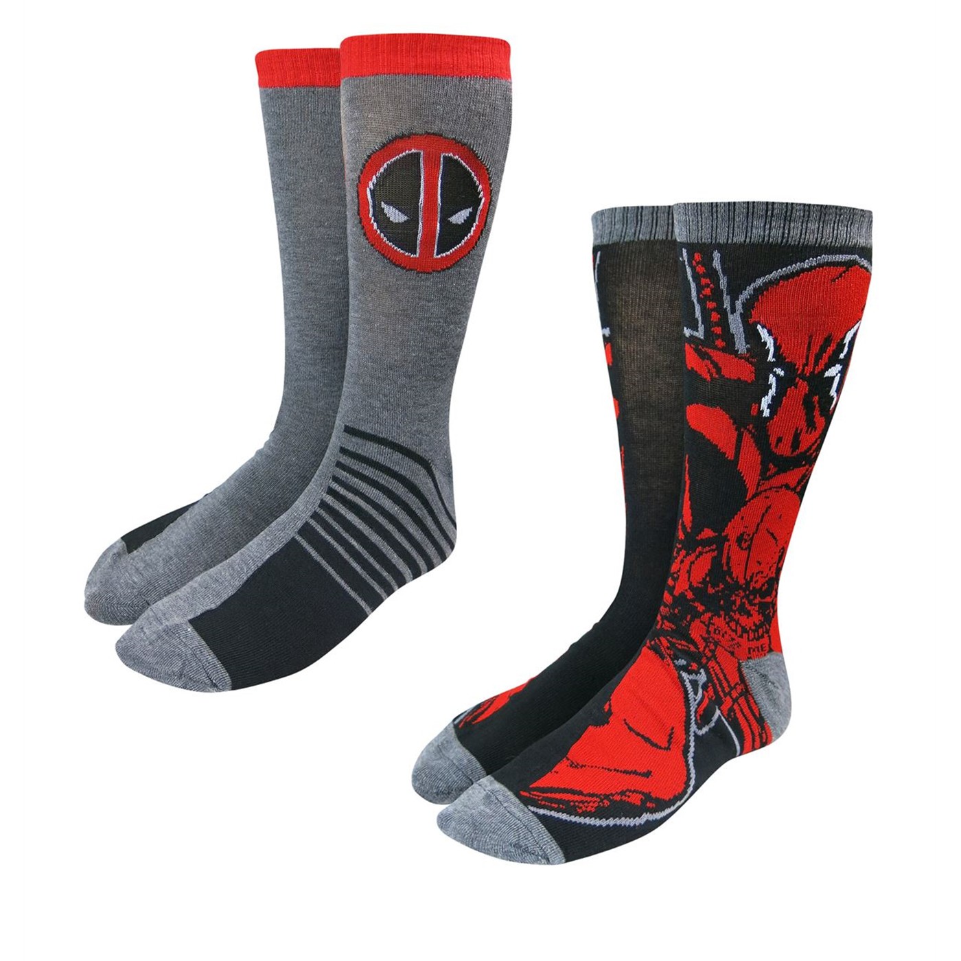 Deadpool Image and Symbol Sock 2 Pack, Red