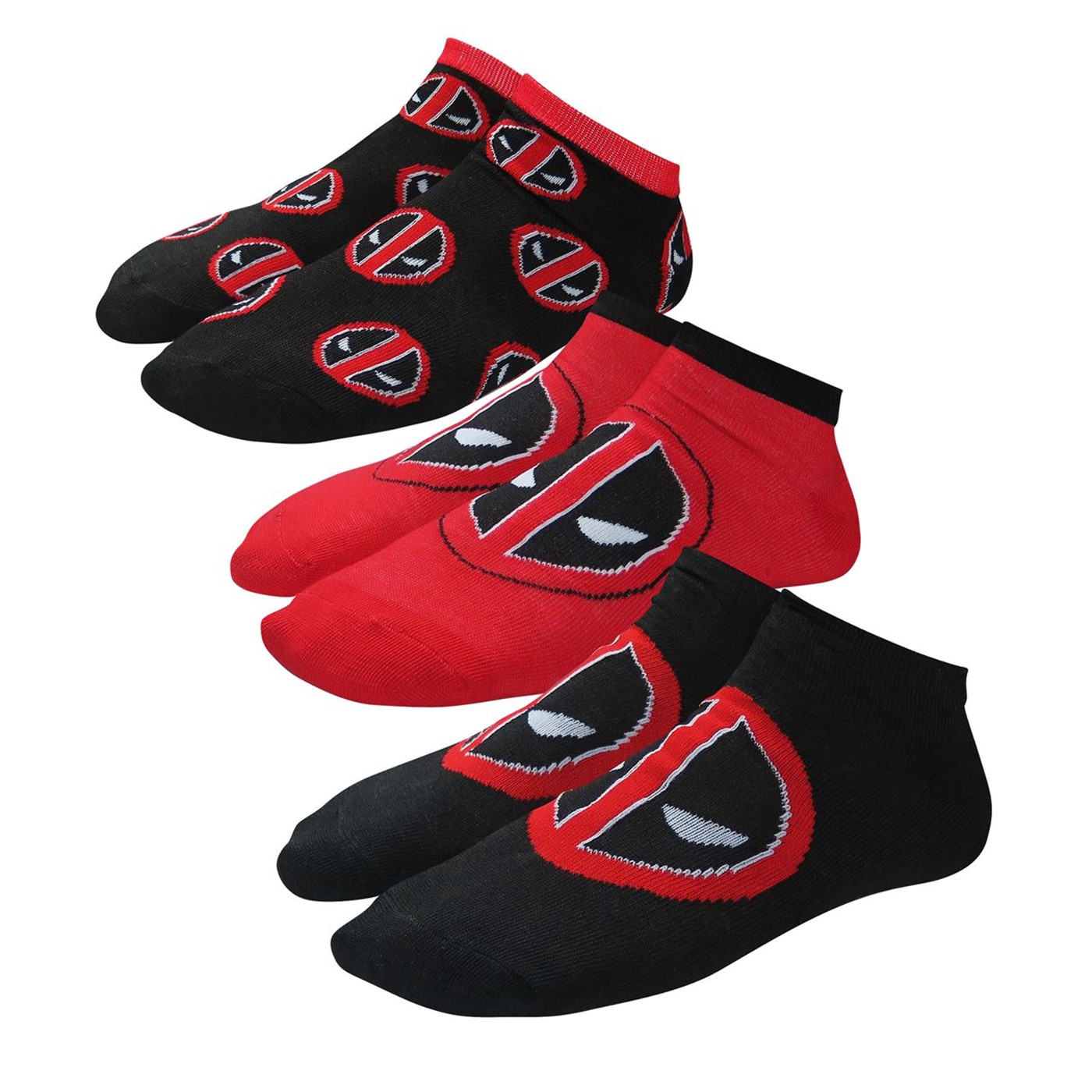 Deadpool Symbols Women's Low-Cut Sock 3 Pack, Red