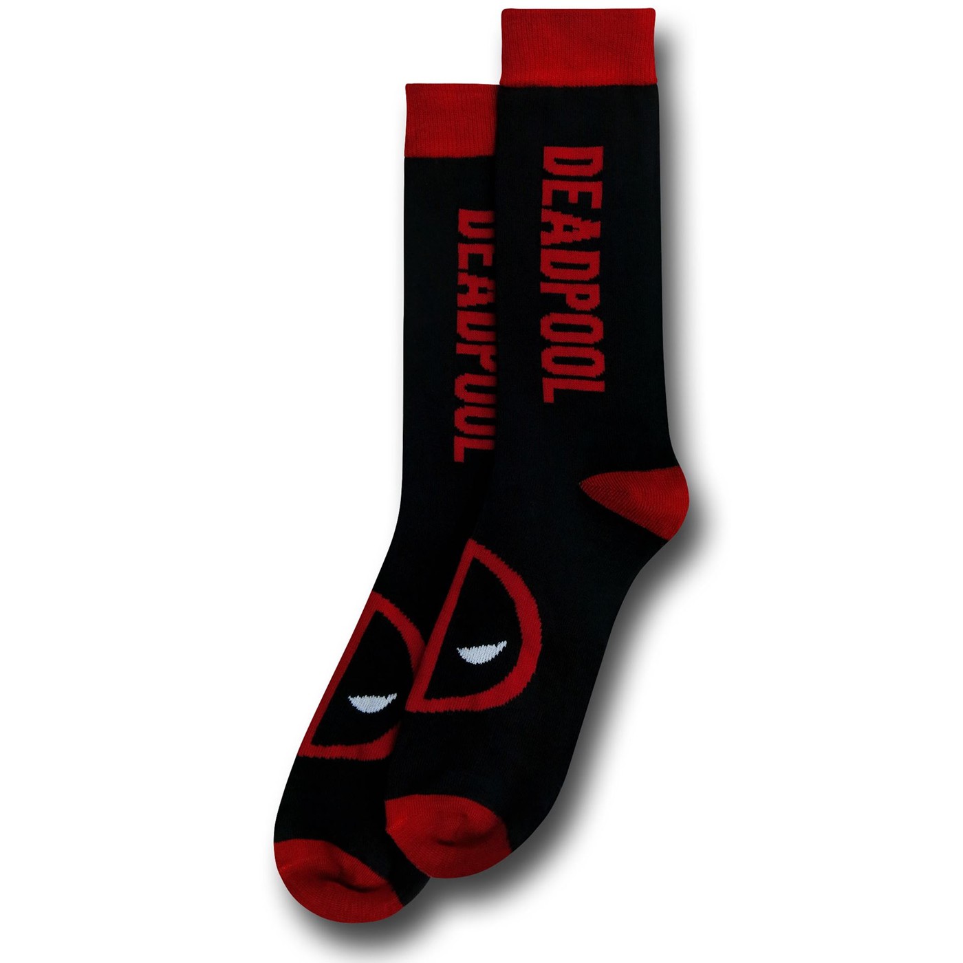 Deadpool Logo & Symbol Crew Socks, Black