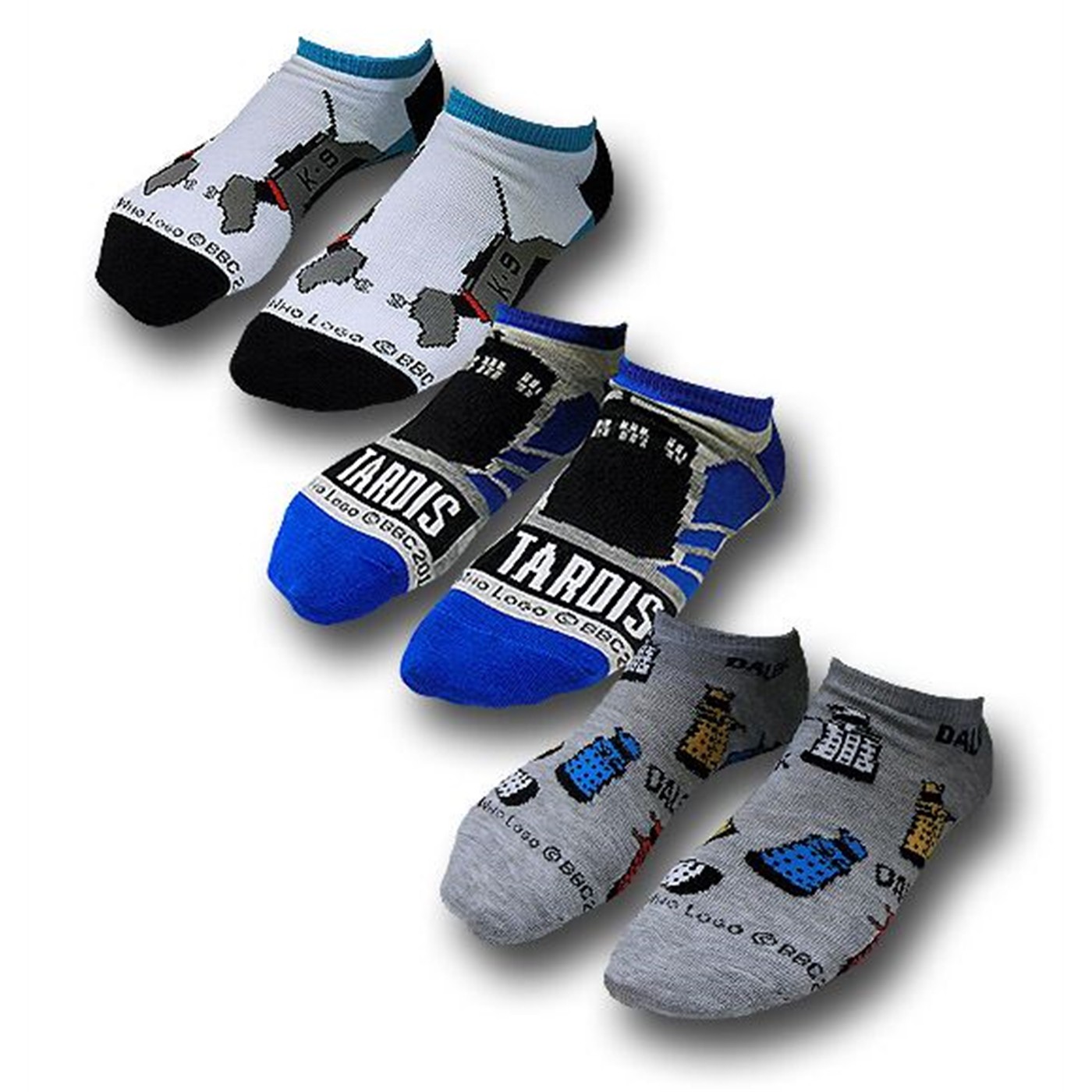 Doctor Who Low-Cut Ladies Socks 3-Pack, Blue