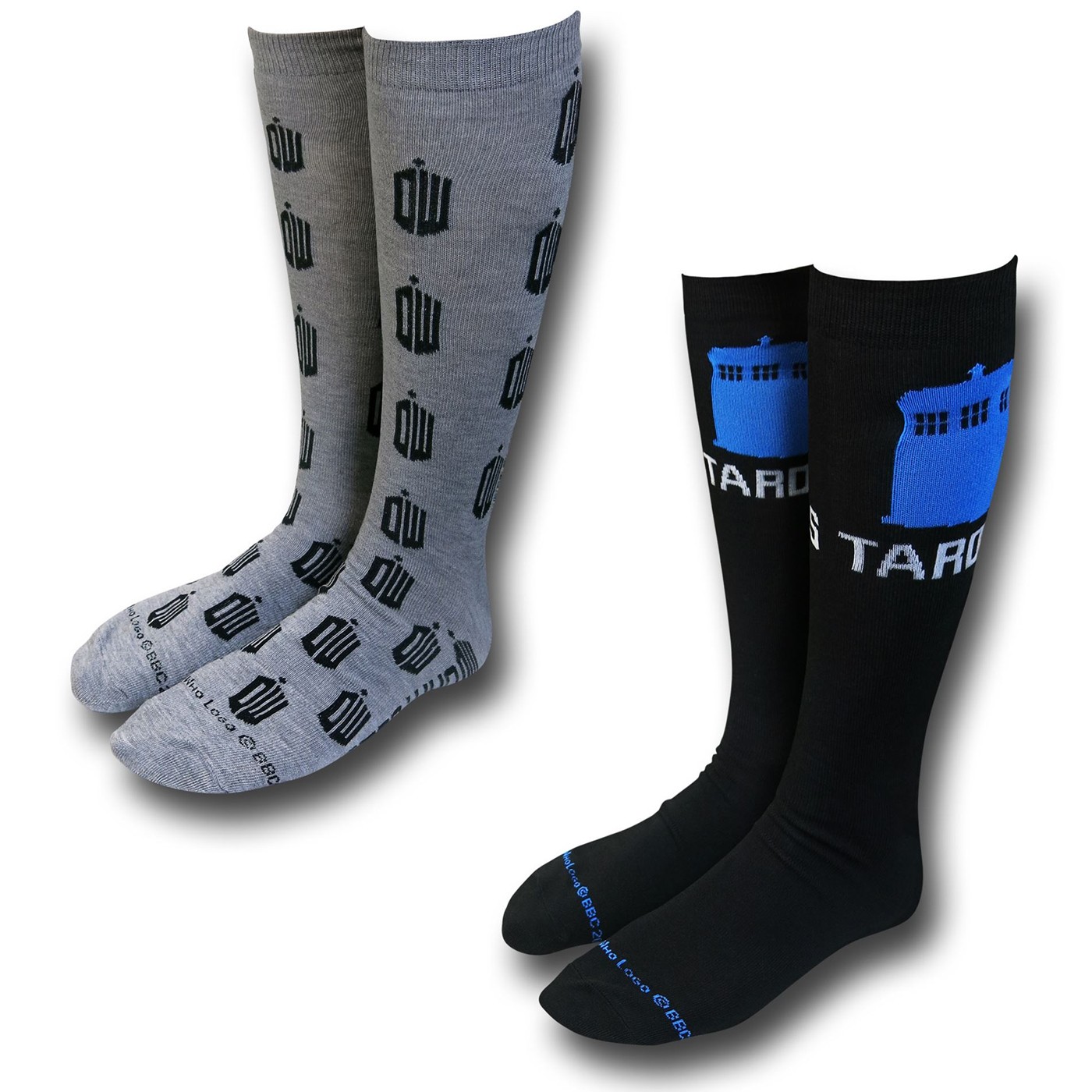 Doctor Who Crew Socks 2-Pack, Black