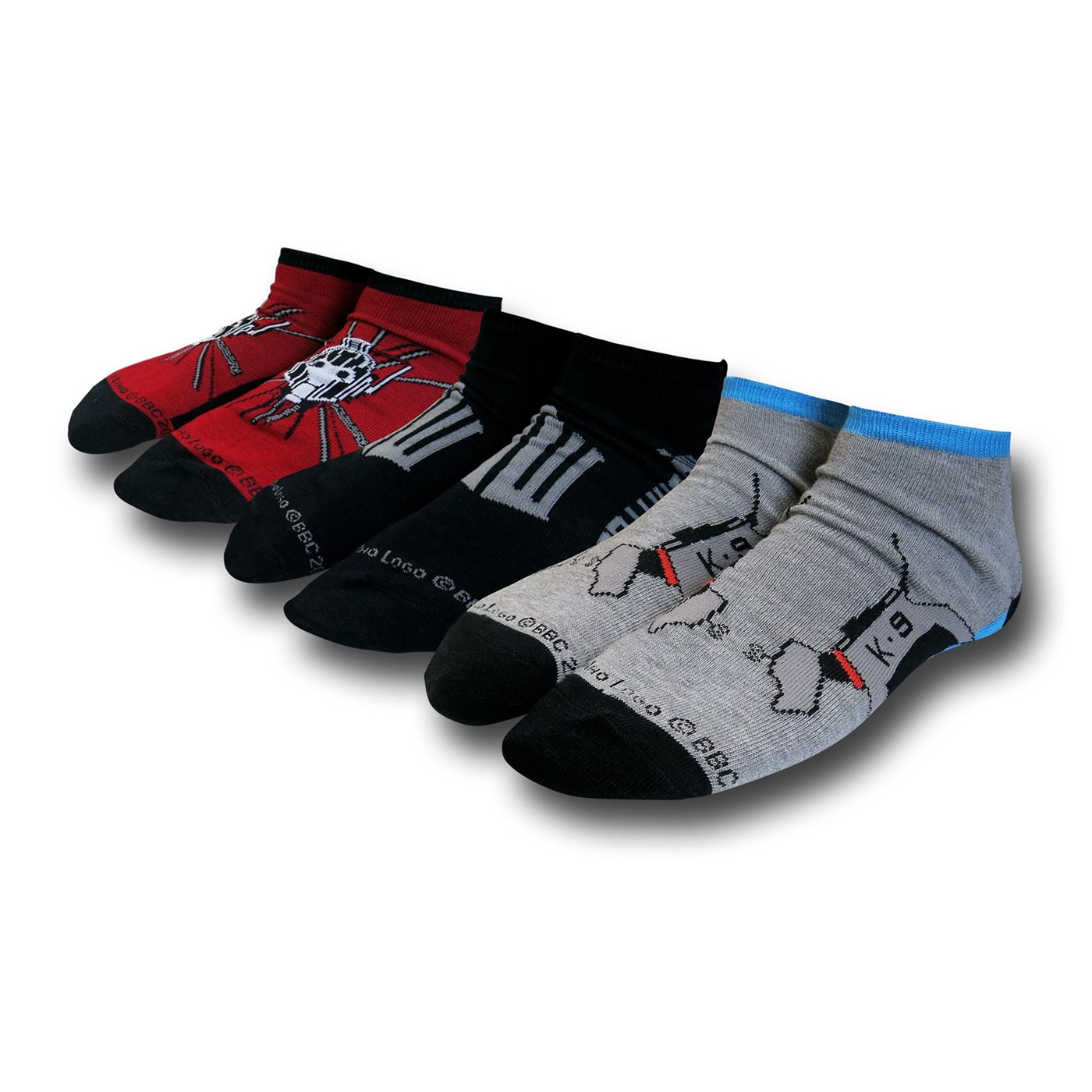 Doctor Who Lowcut Socks 3-Pack, Grey