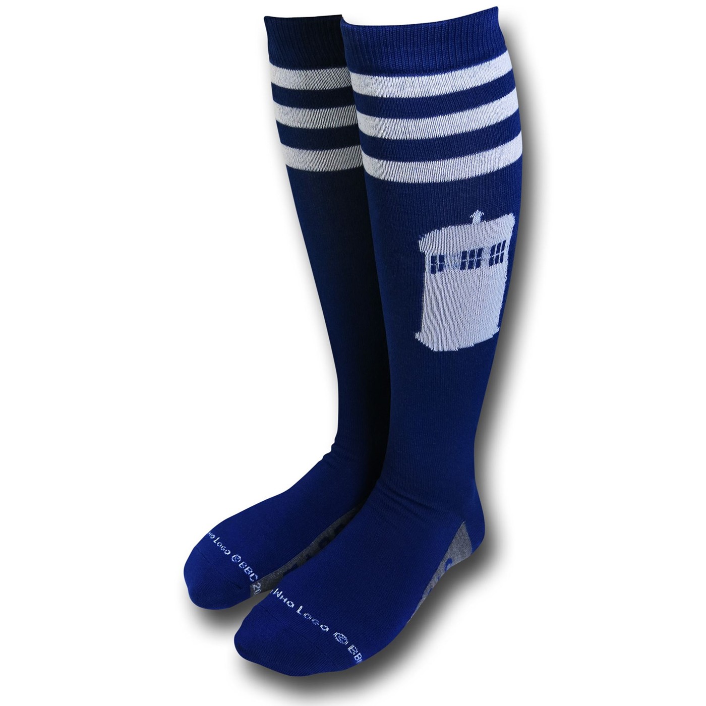 Doctor Who Women's Varsity Tardis Knee High Socks, Blue