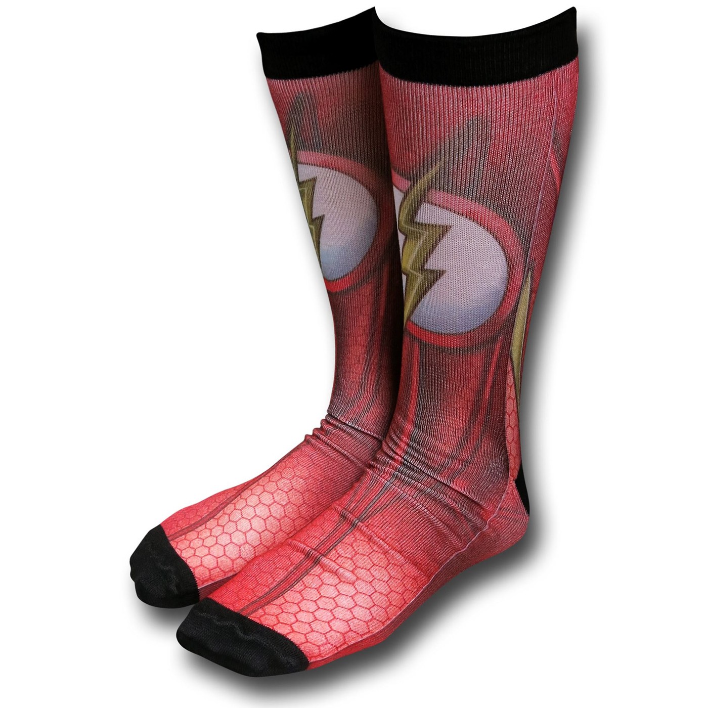 Flash Costume Sublimated Crew Socks, Red