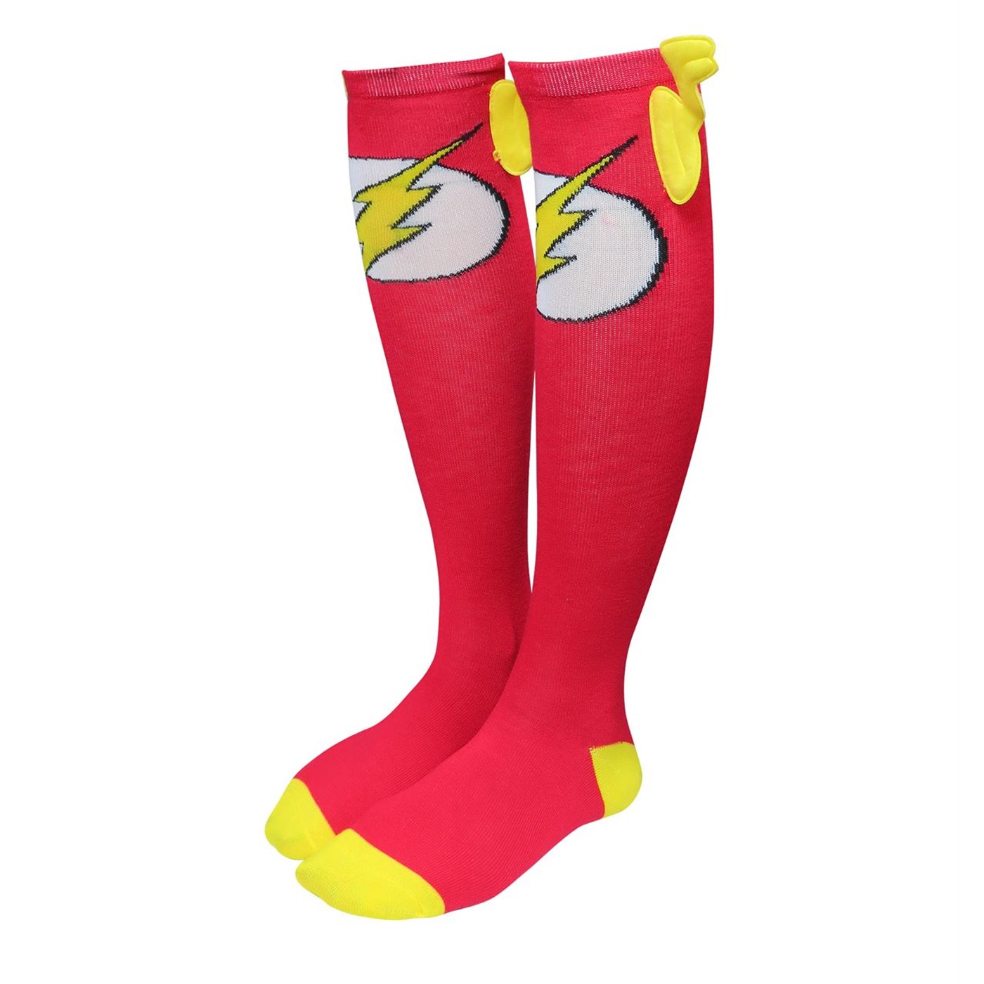 Flash Women's Knee-High Socks with Lightning Wings, Red