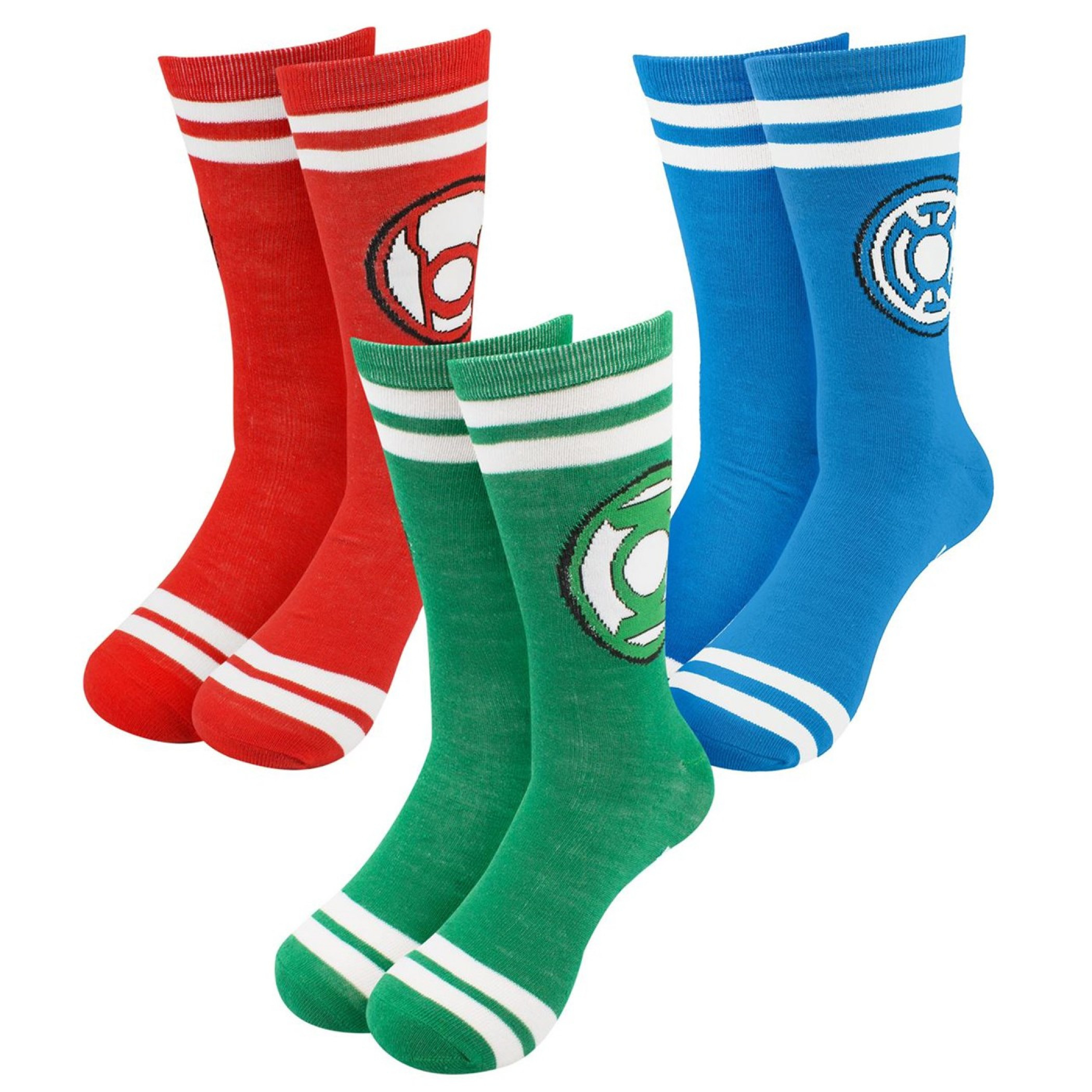 Lantern Corps Crew Socks 3-Pack, Multi-Color