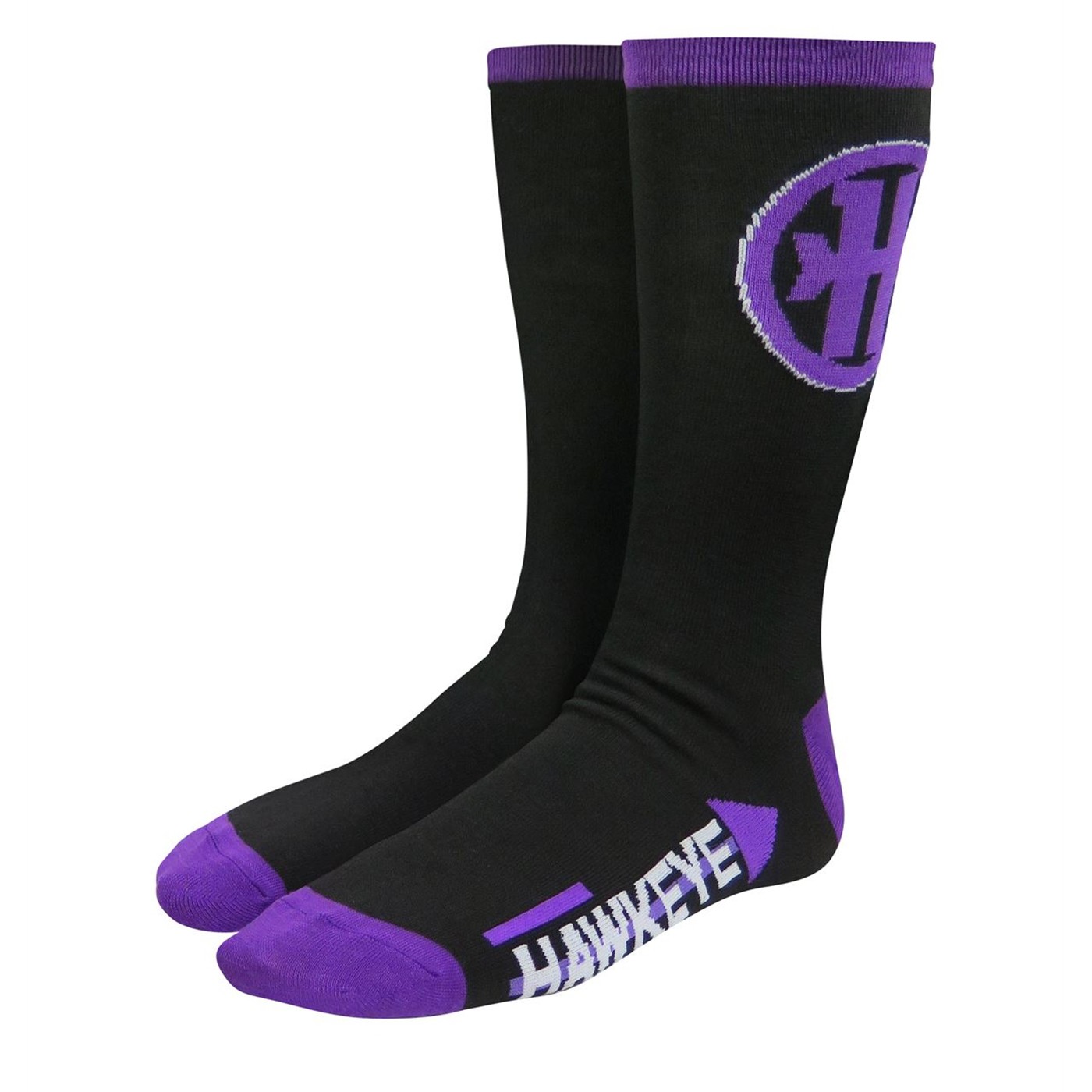 Hawkeye Symbol Crew Socks, Black