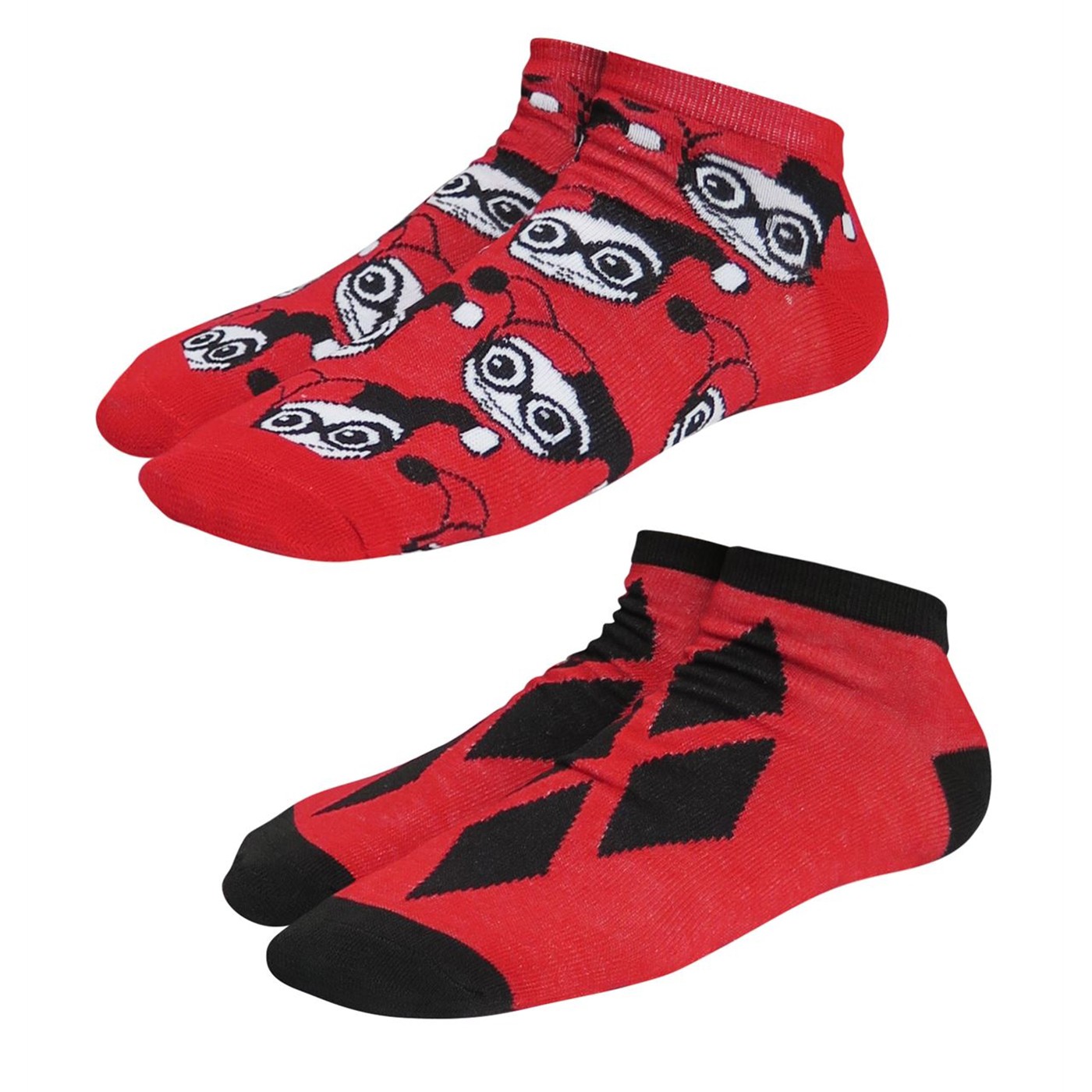 Harley Quinn Kawaii Women's Low-Cut Sock 2 Pack, Red