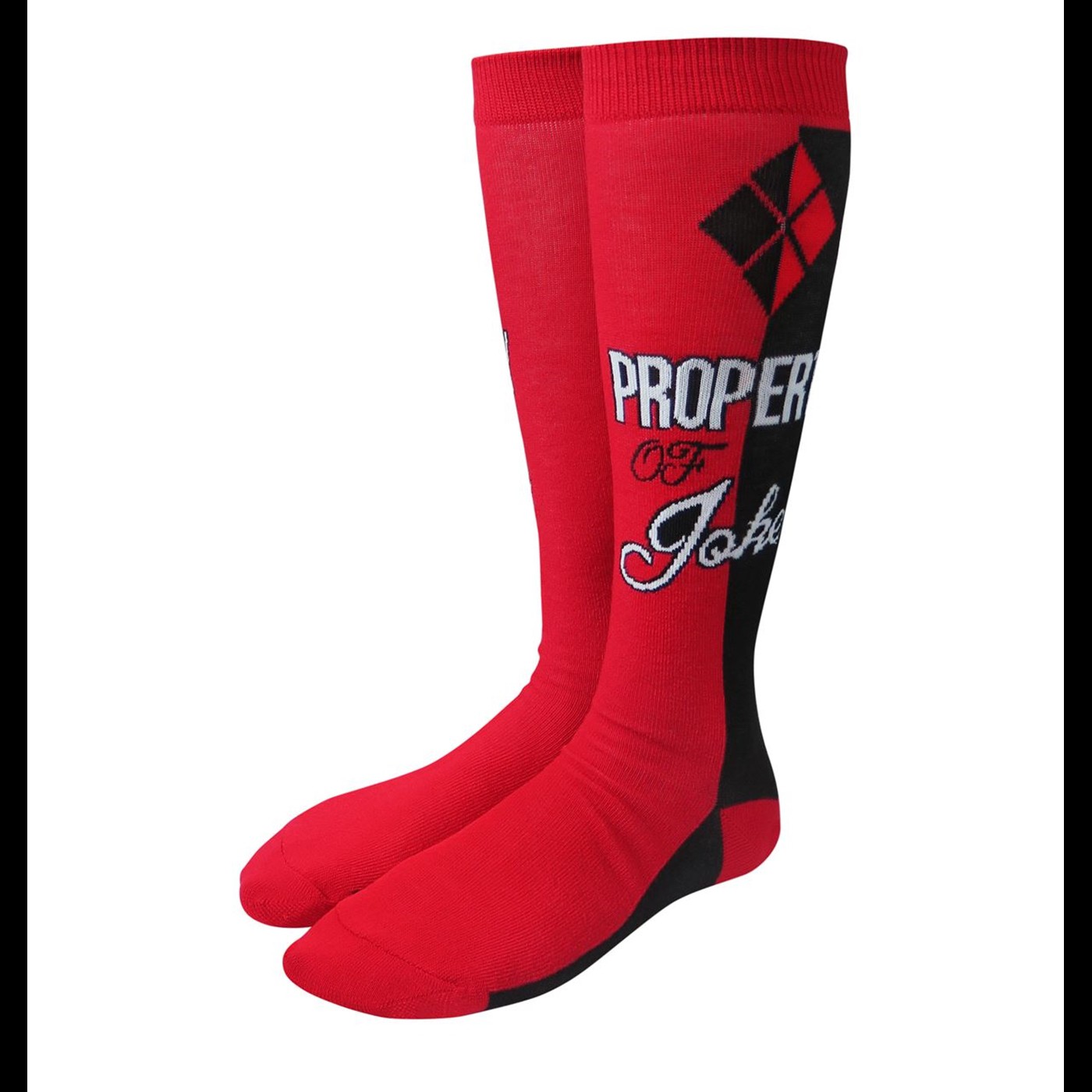 Harley Quinn Property of Joker Women's Knee High Socks, Red