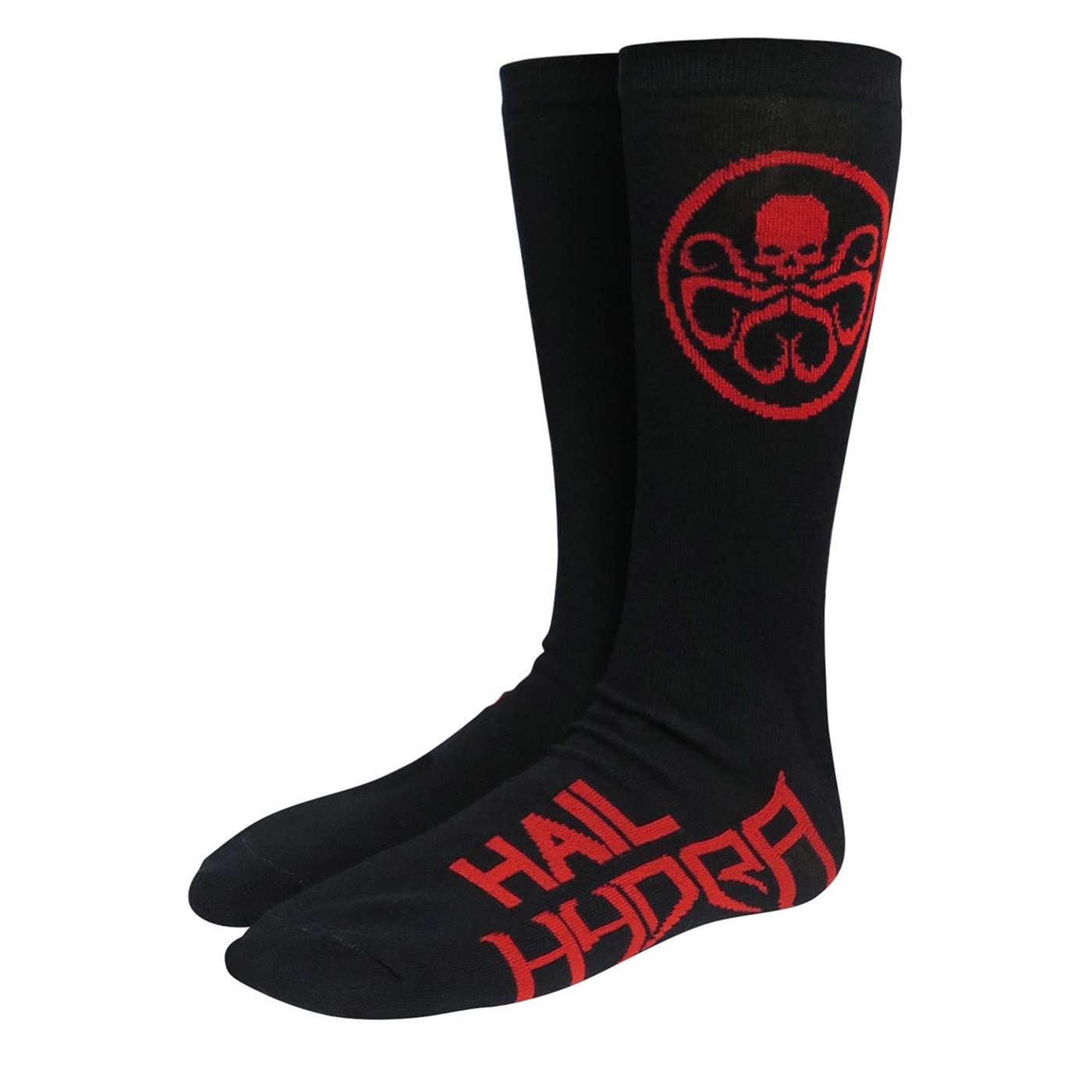 Hail Hydra Red Symbol Crew Socks, Black