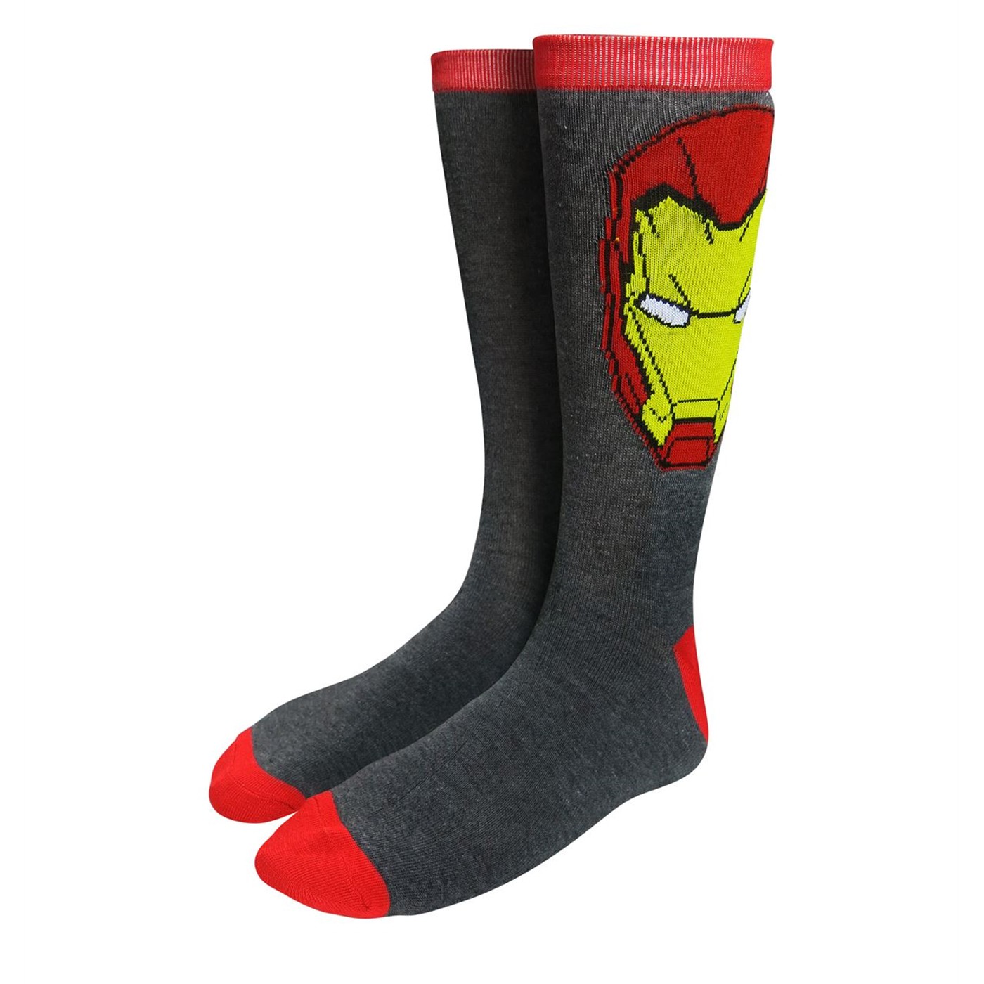 Iron Man Giant Head Crew Socks, Black