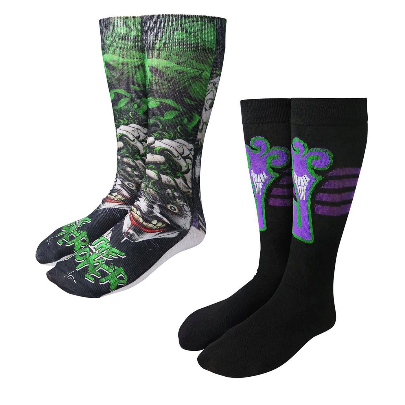 Joker Killing Joke Crew Sock 2 Pack, Black