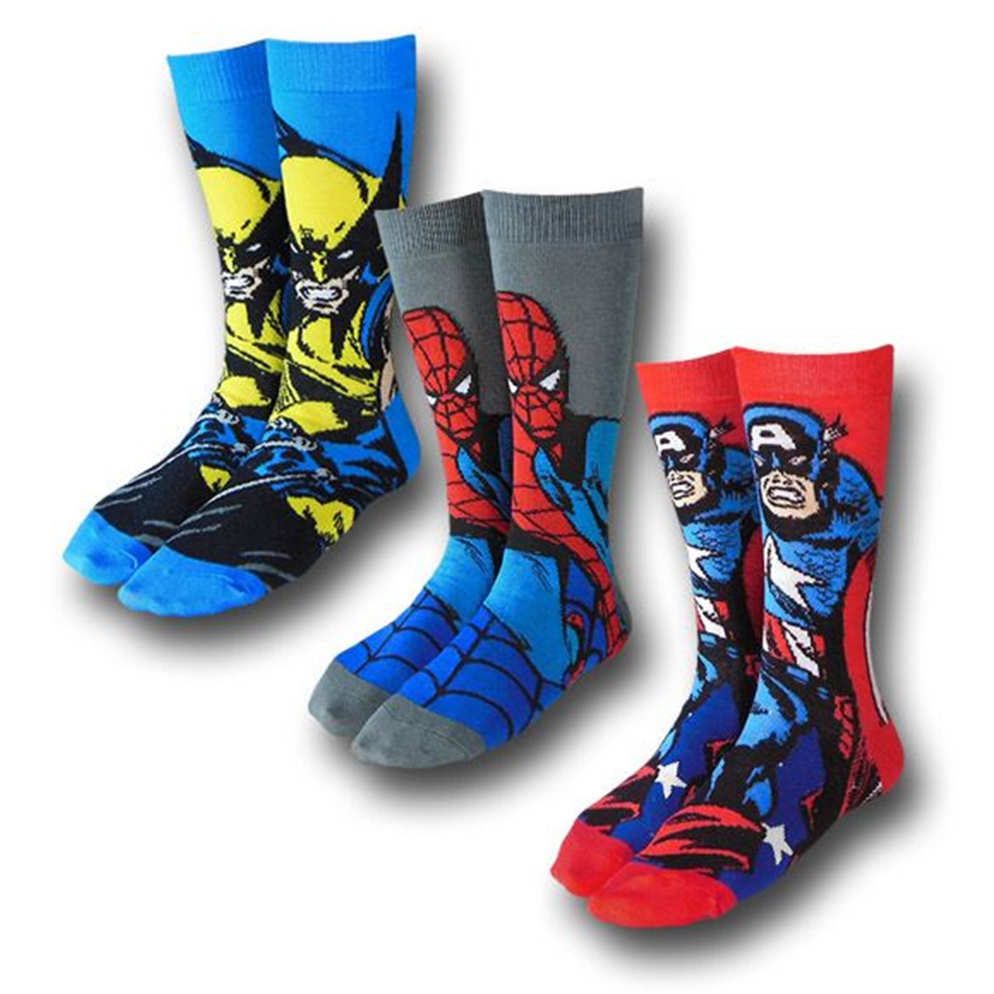 Marvel Heroes Crew Sock 3-Pack, Blue