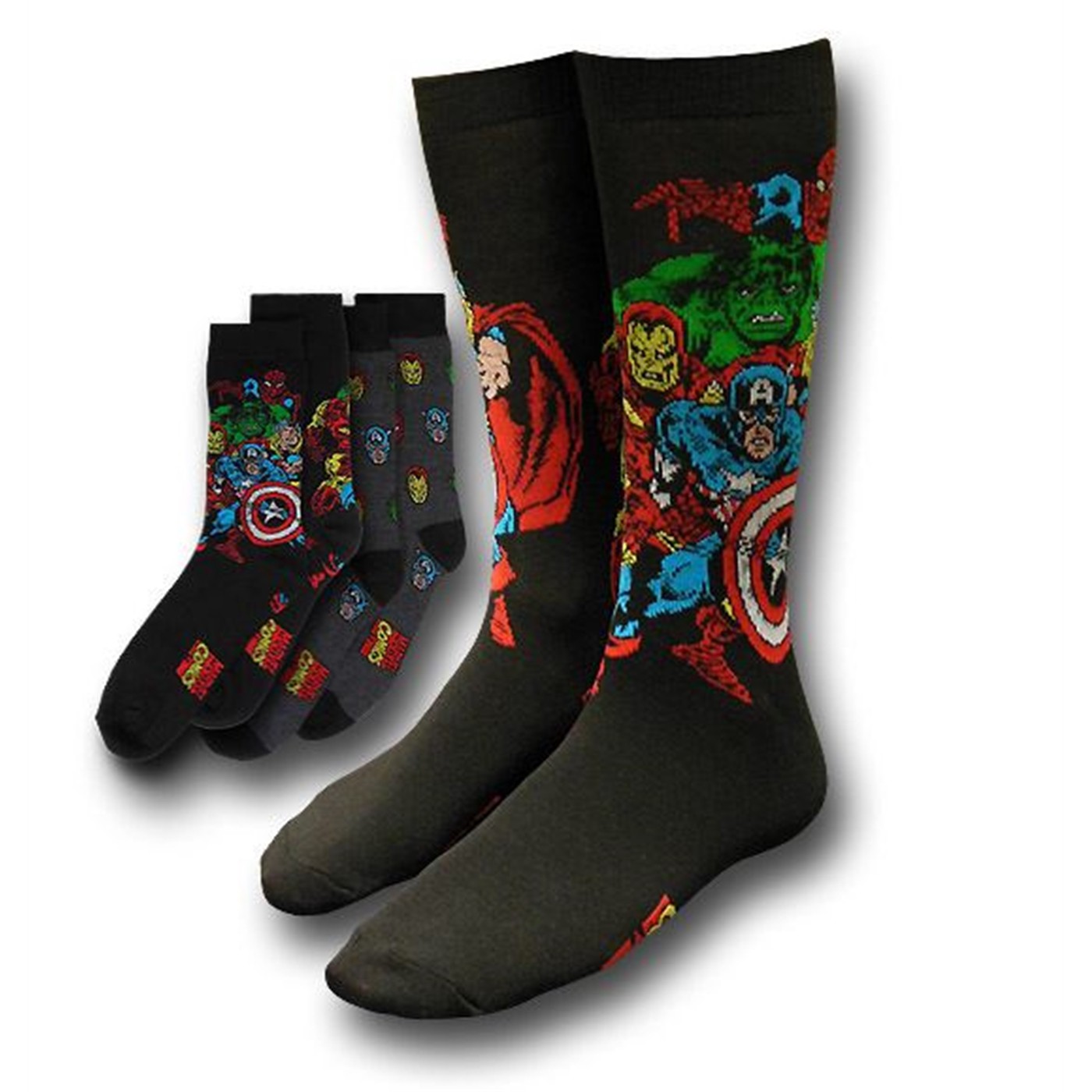 Marvel Heroes Collage and Mini Heads Socks 2-Pack