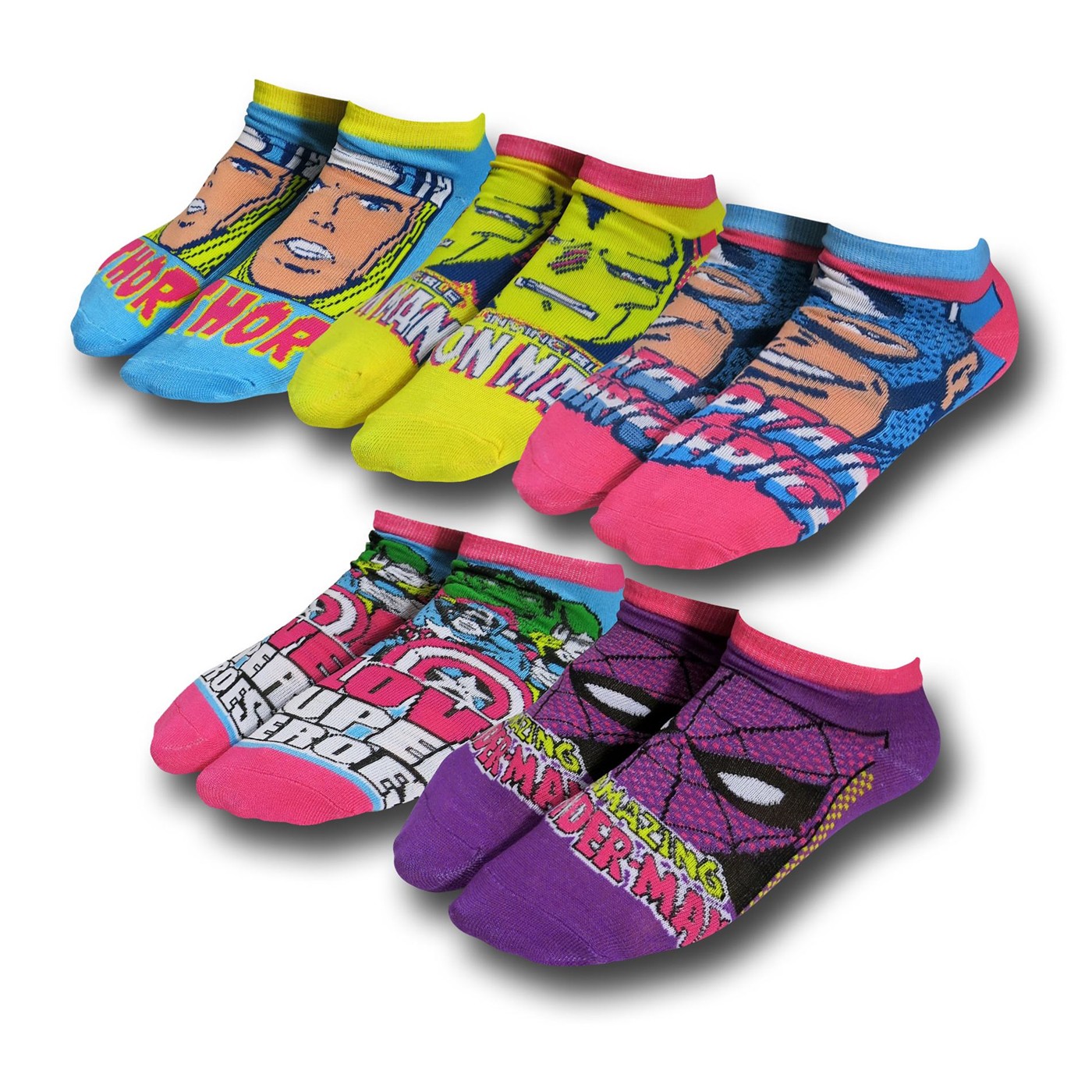 Marvel Heroes Women's Socks 5-Pack, Pink