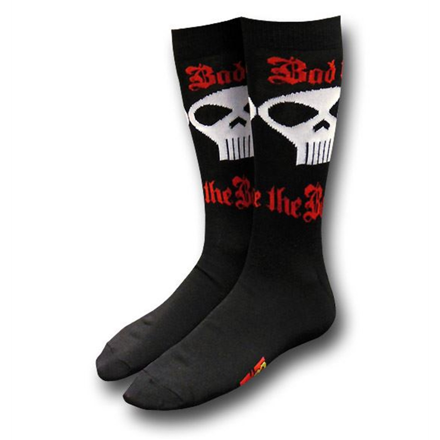 Punisher Bad to the Bone and Red Symbol Socks 2-Pack, Black